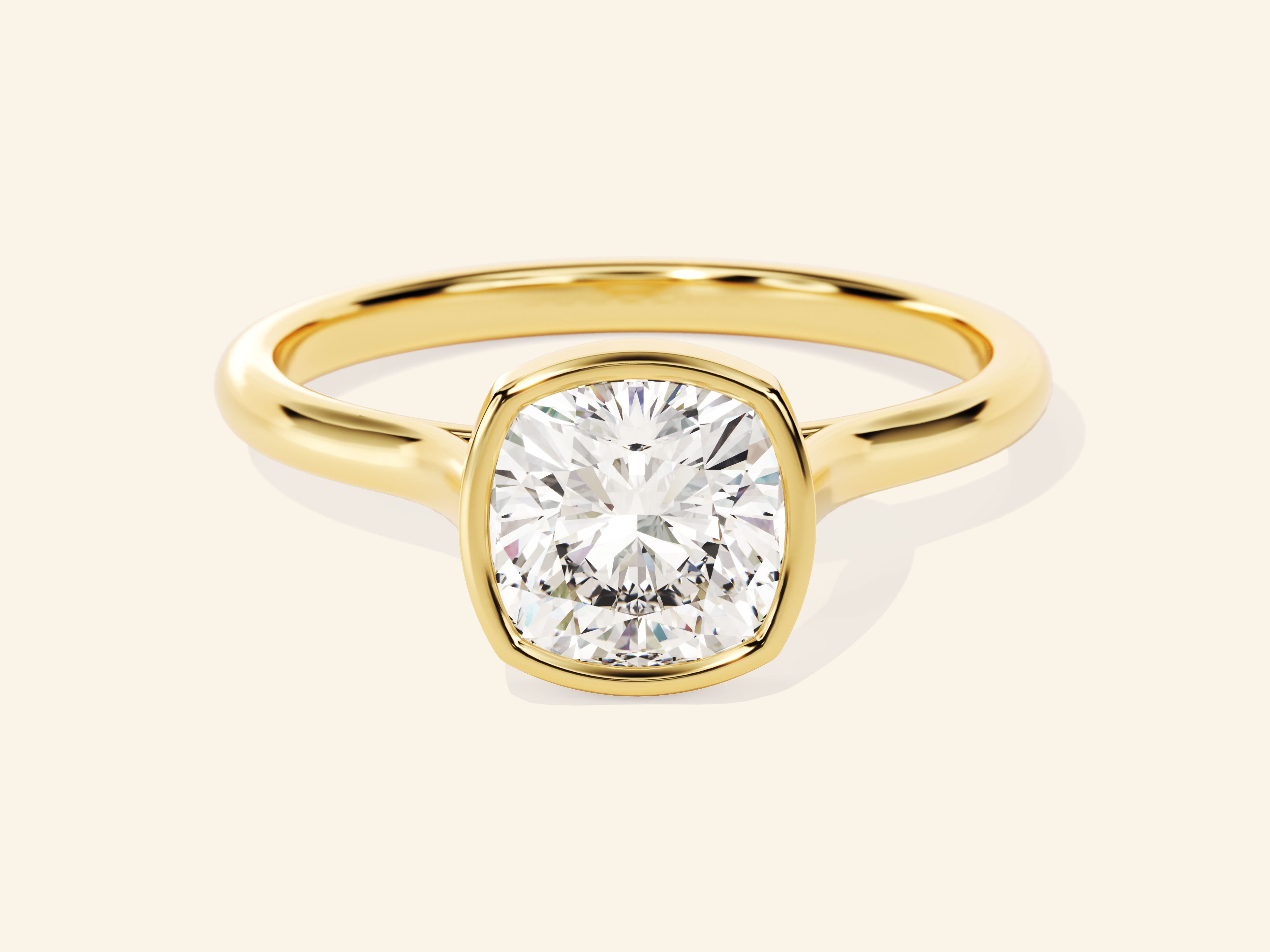Bezel Cushion Engagement Ring