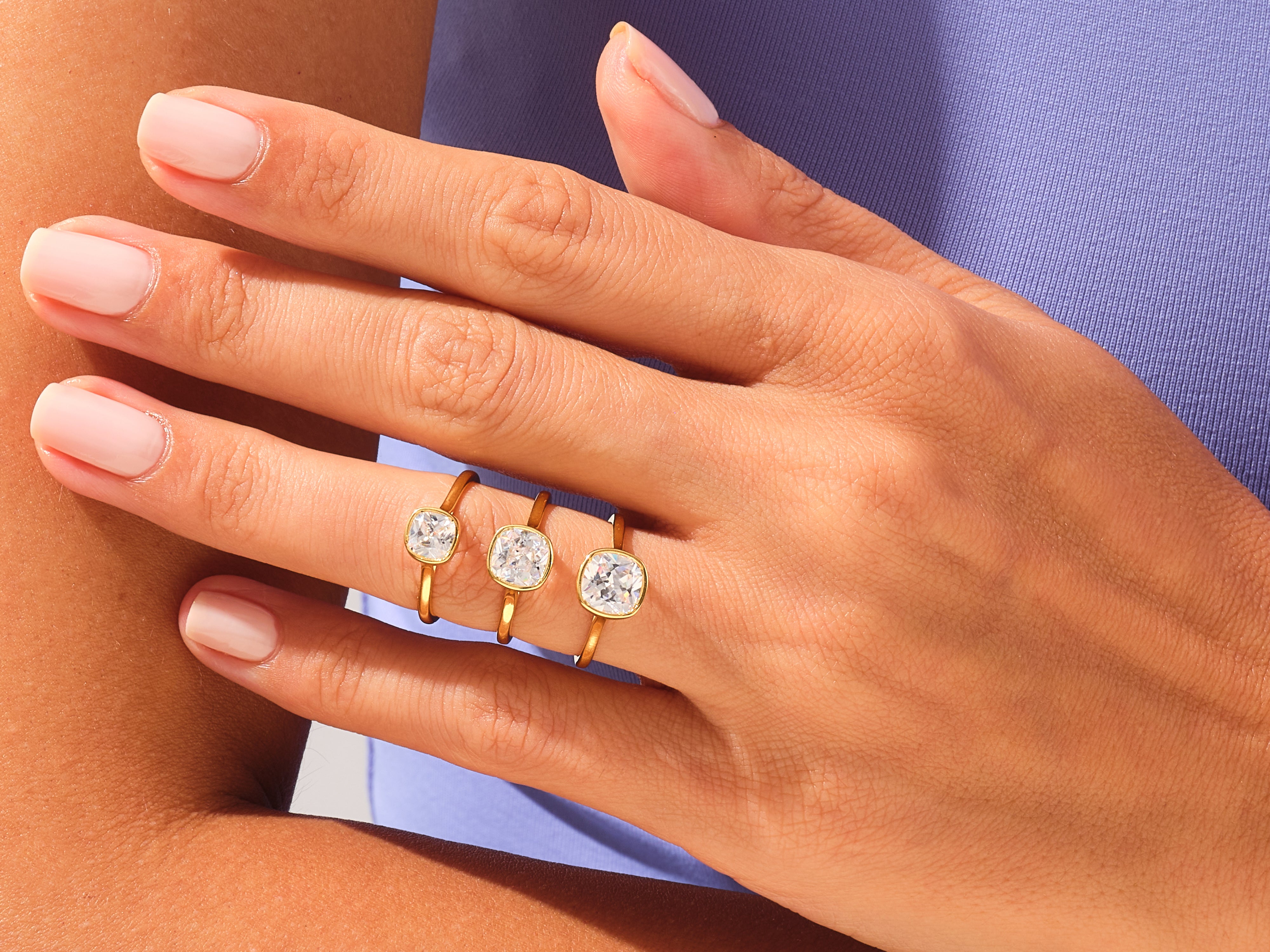 Bezel Cushion Engagement Ring