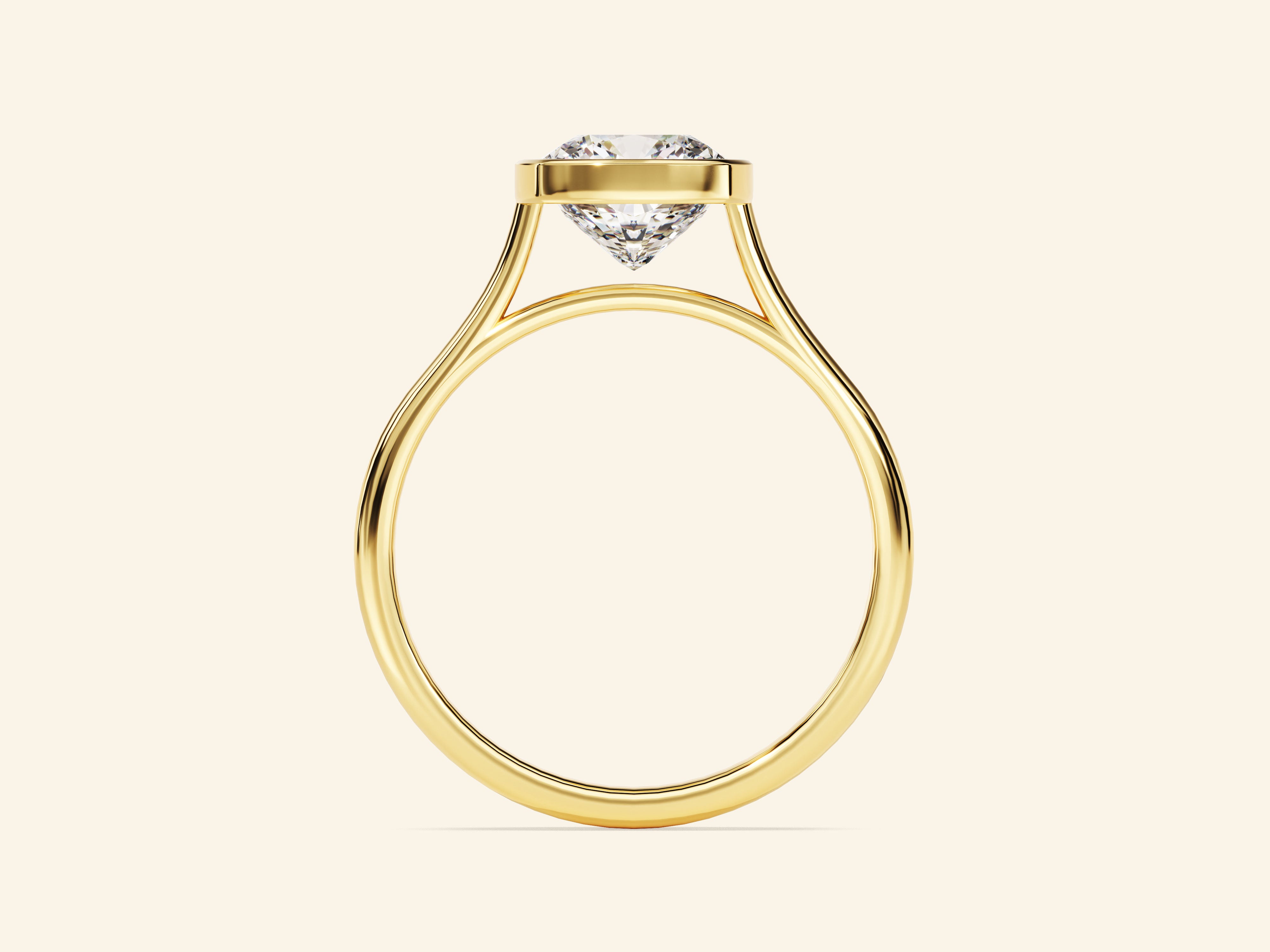 Bezel Cushion Engagement Ring