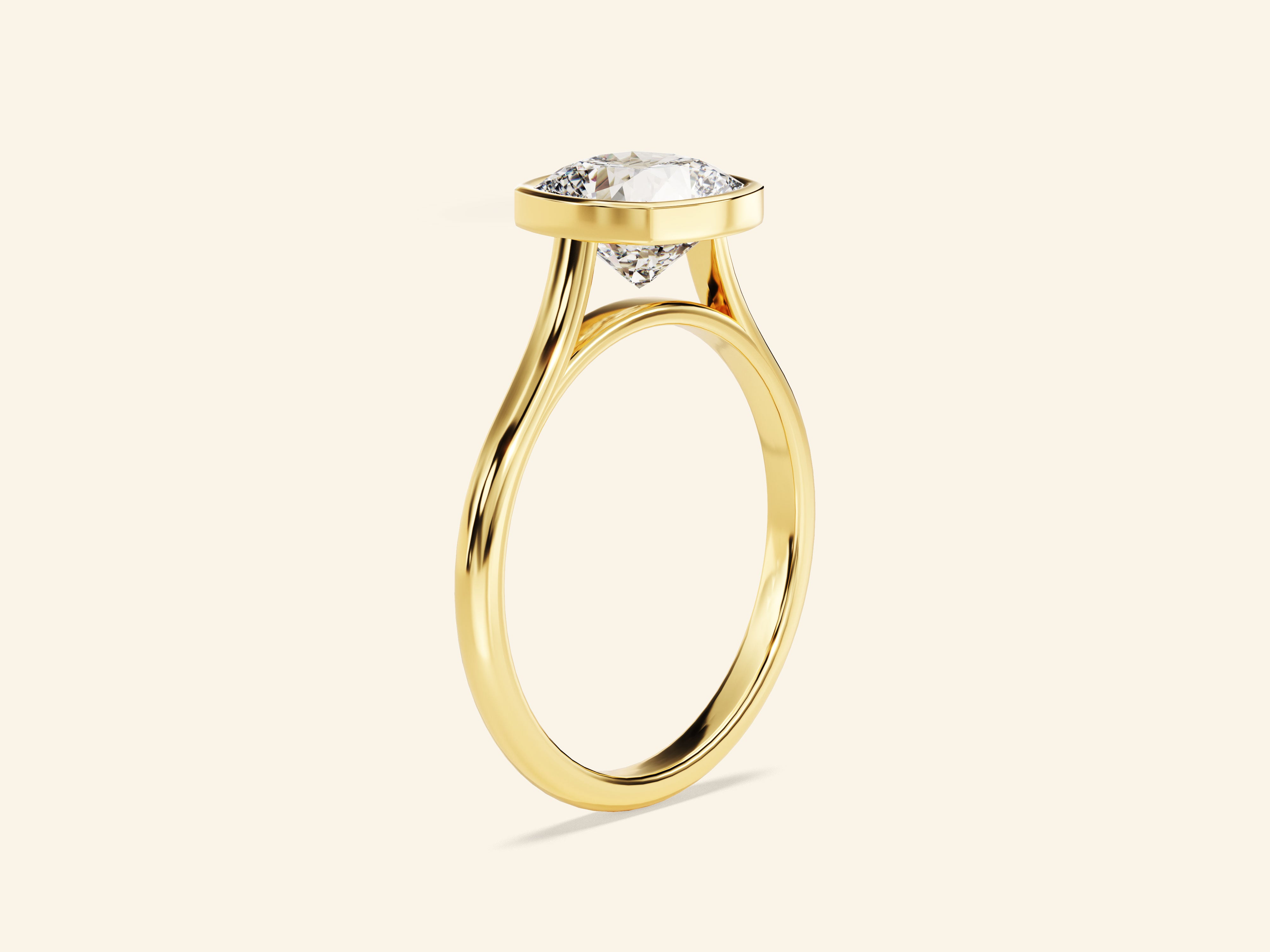 Bezel Cushion Engagement Ring