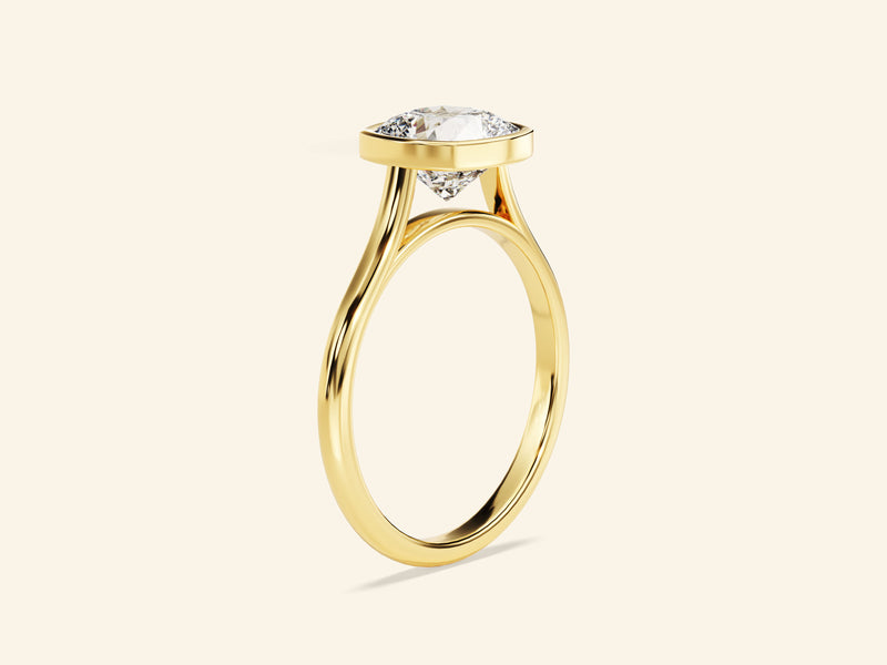 Bezel Cushion Engagement Ring