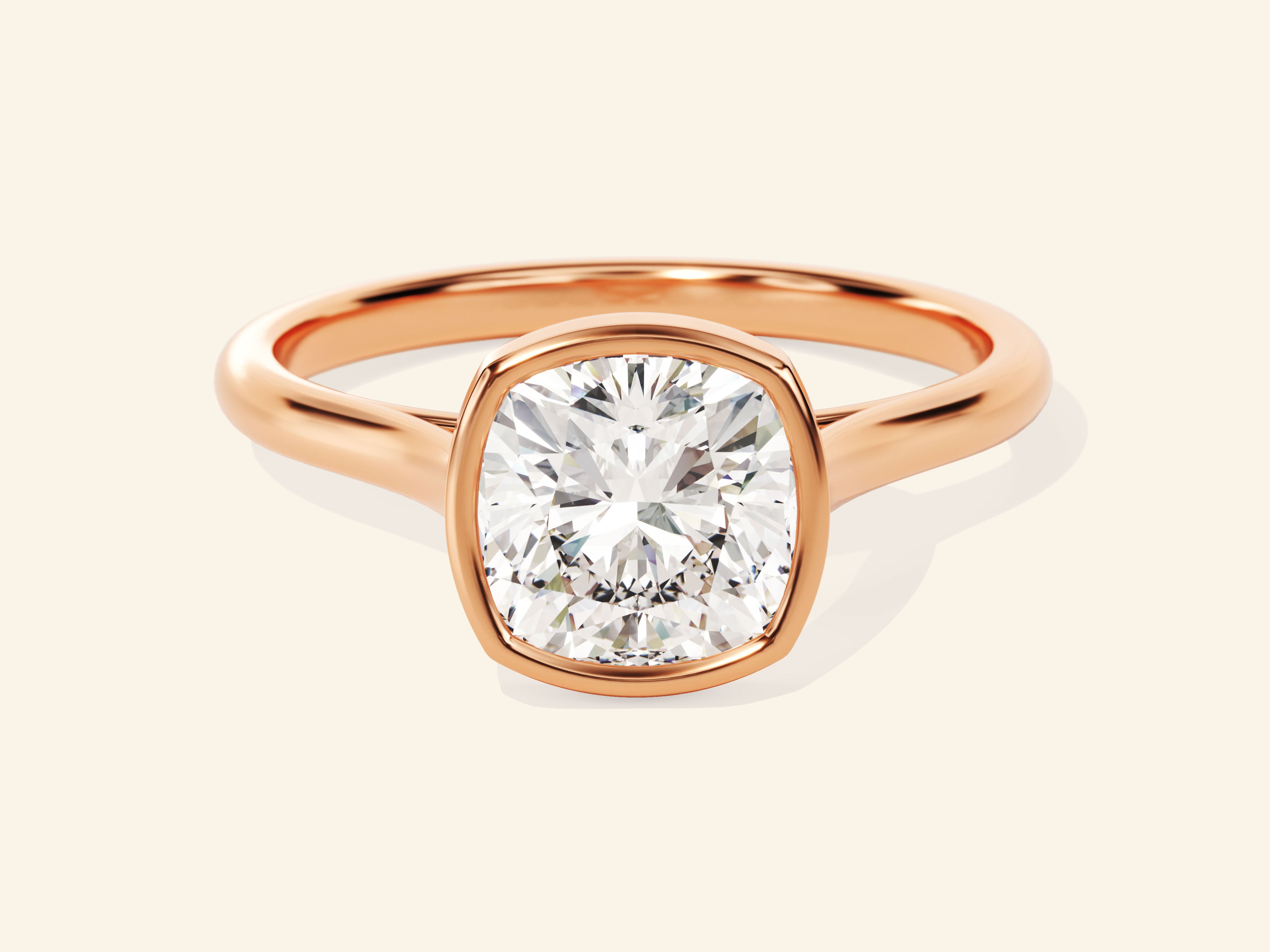Bezel Cushion Engagement Ring