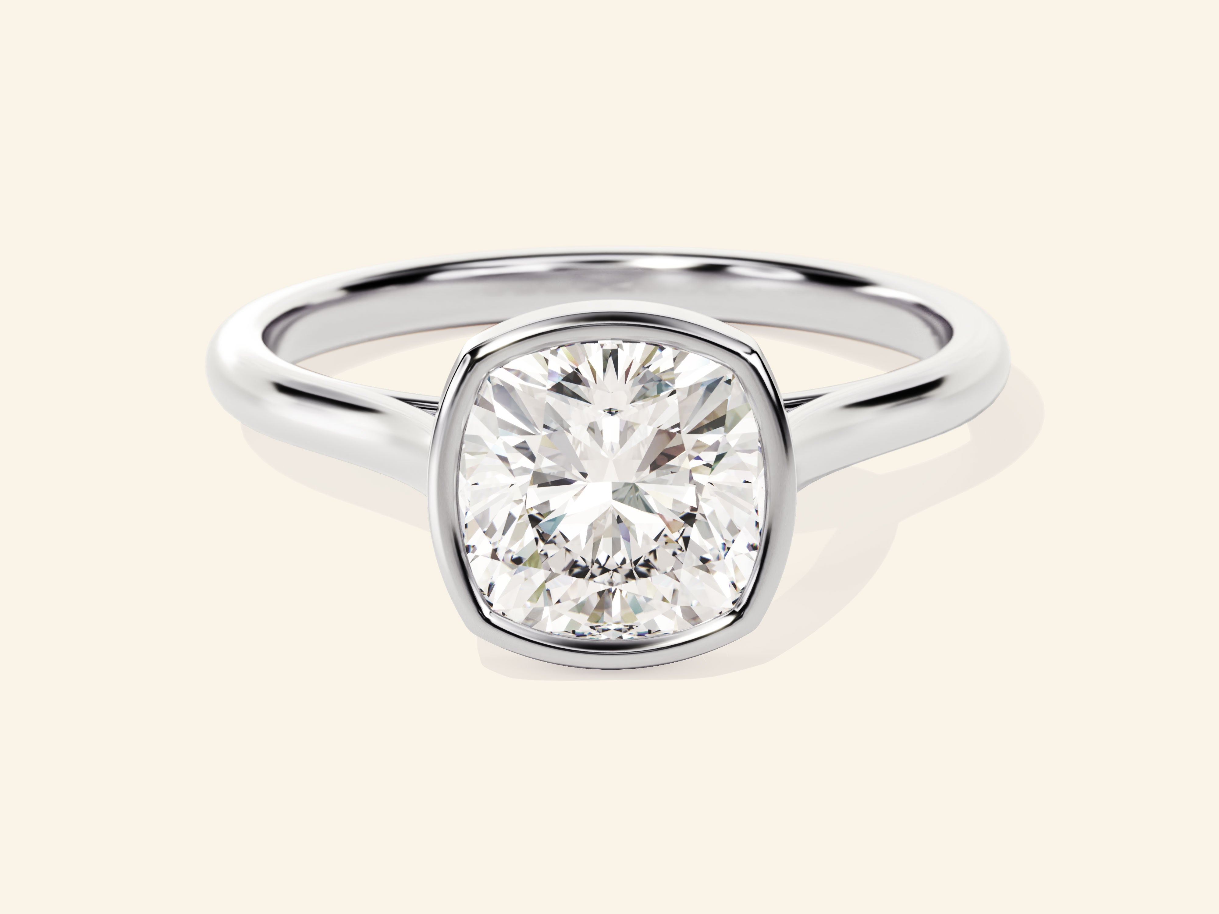 Bezel Cushion Engagement Ring