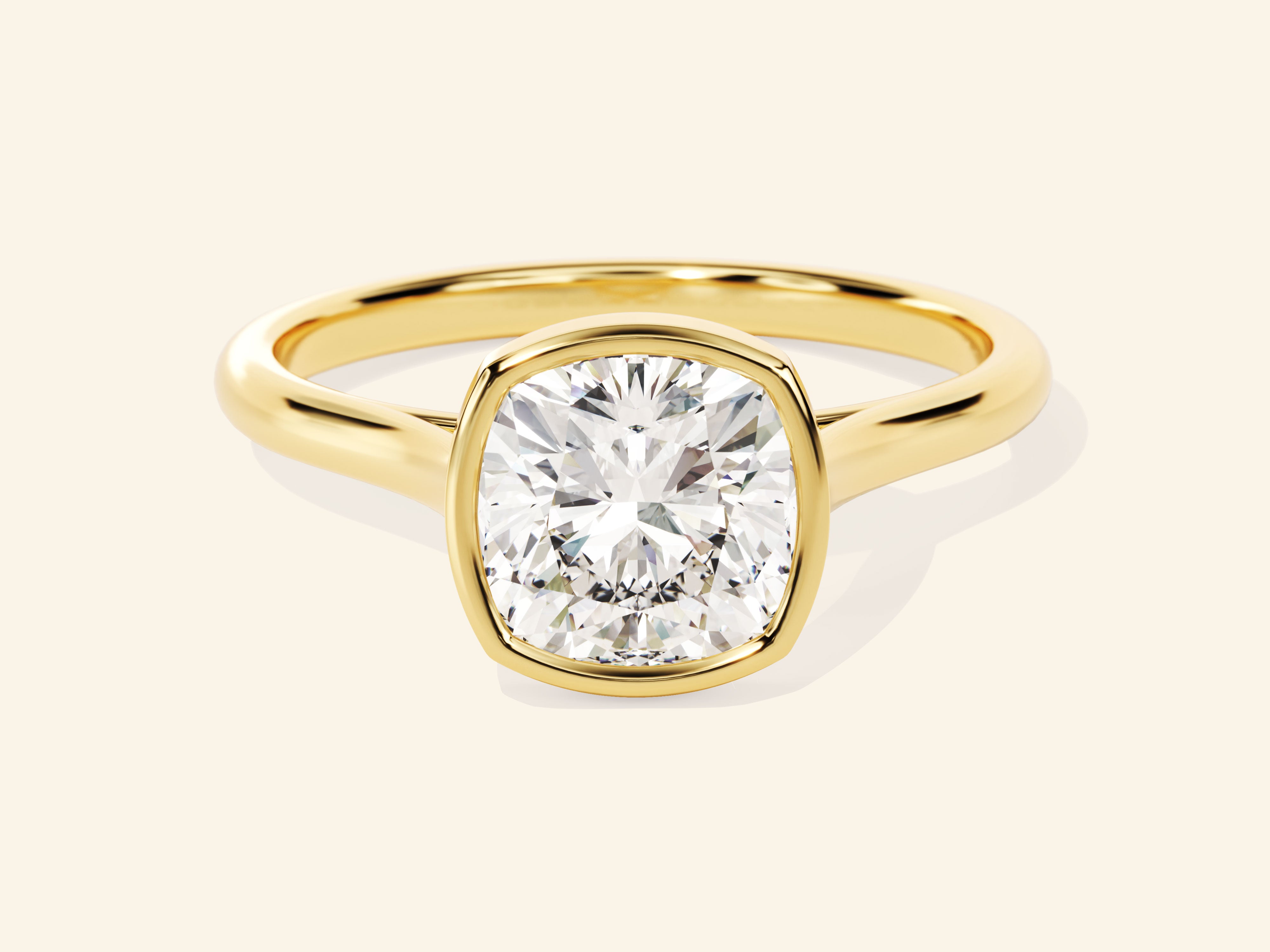 Bezel Cushion Engagement Ring