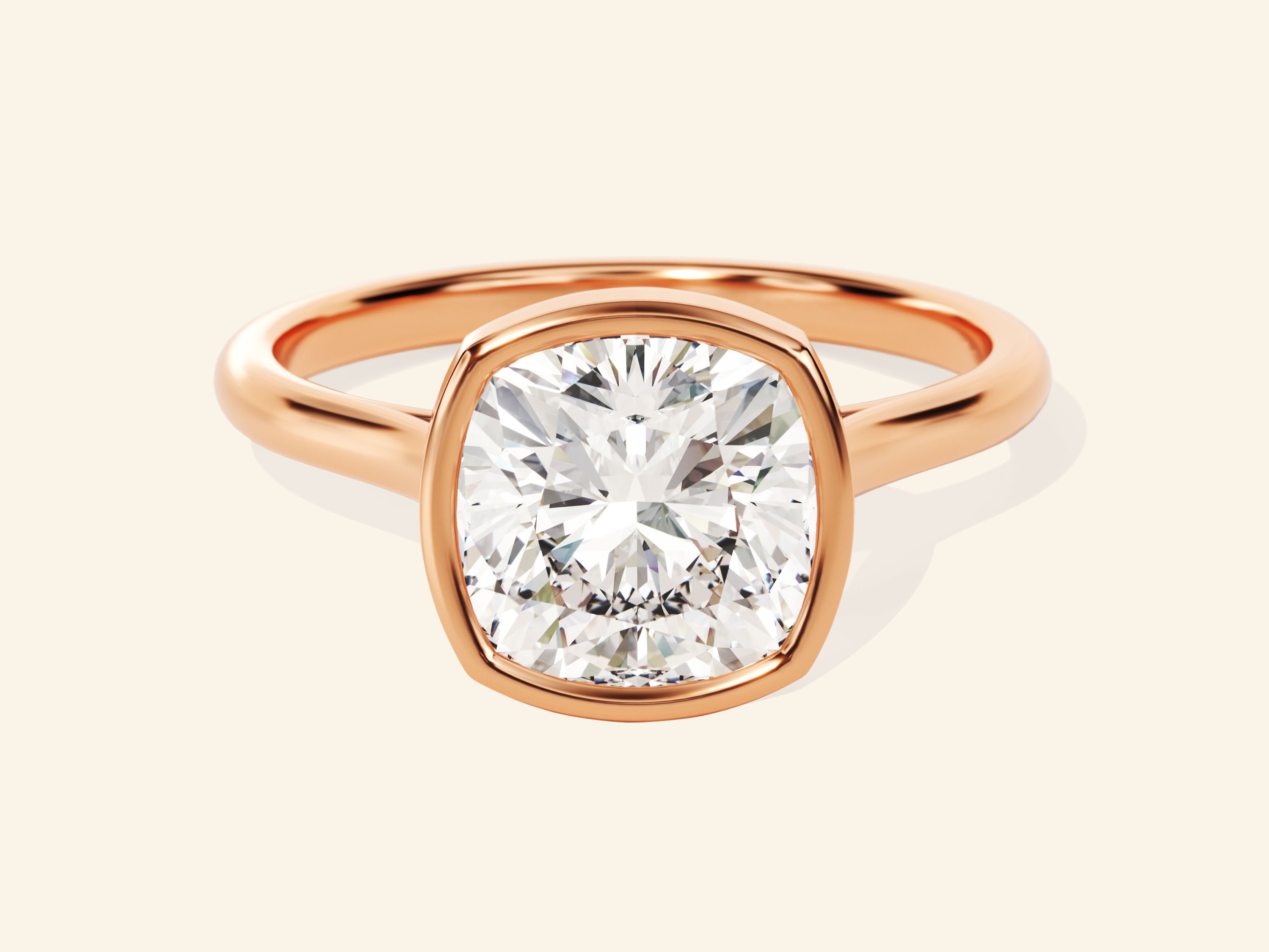 Bezel Cushion Engagement Ring