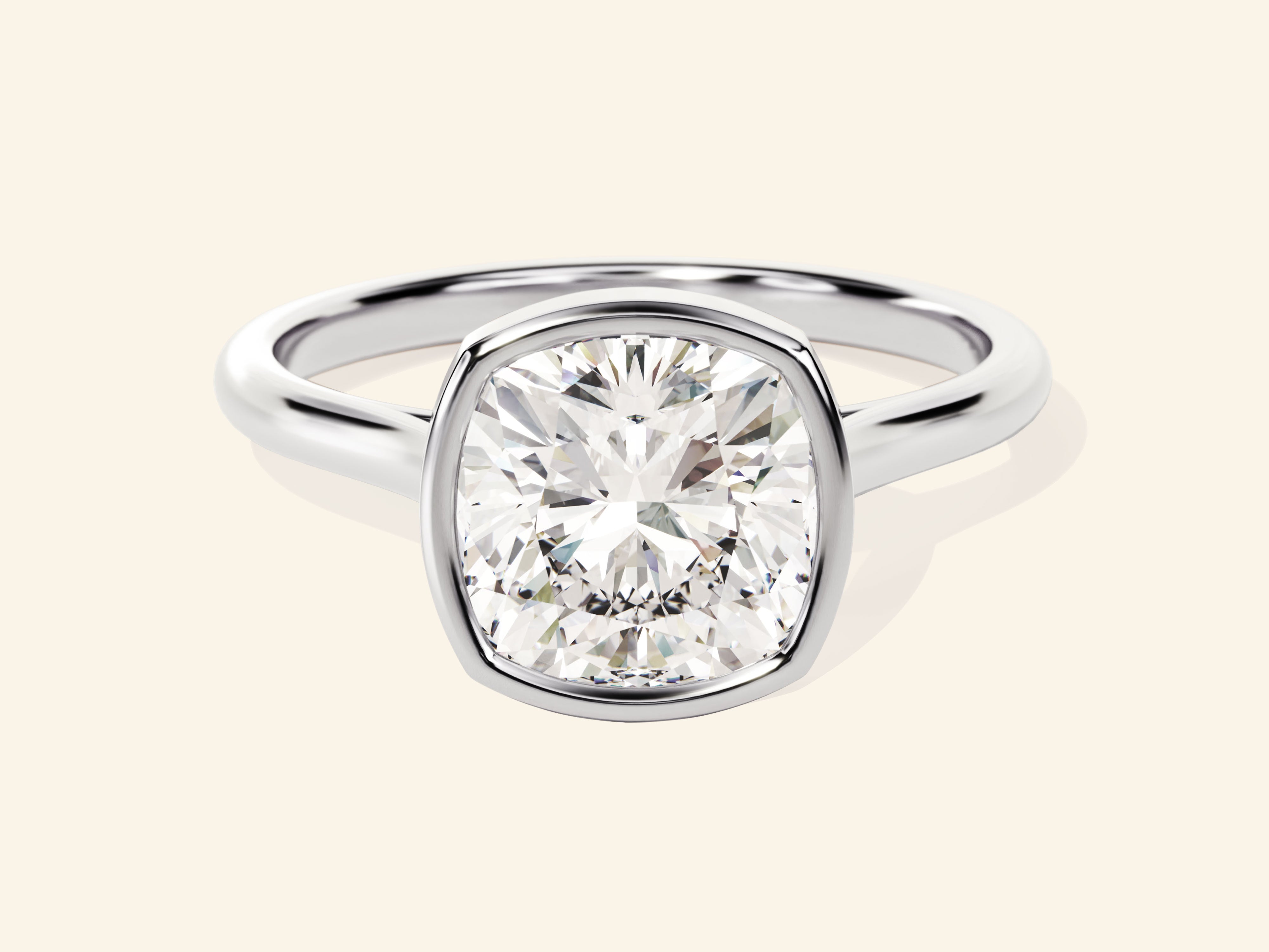 Bezel Cushion Engagement Ring