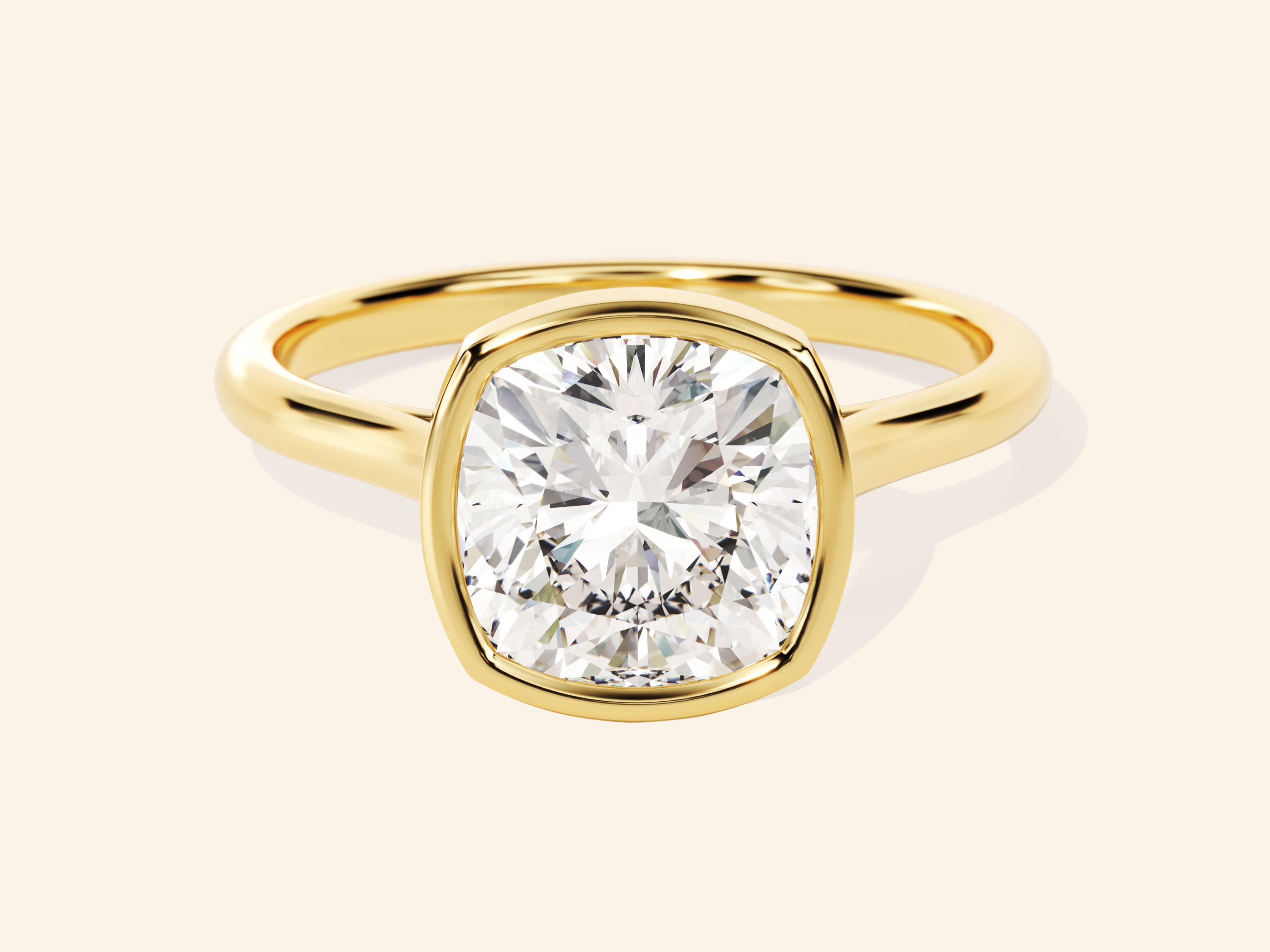 Bezel Cushion Engagement Ring