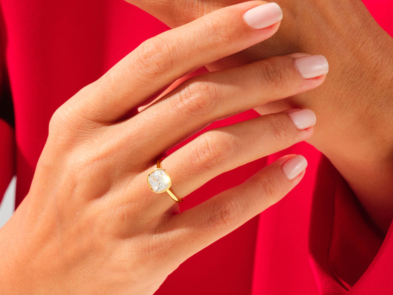Bezel Cushion Engagement Ring