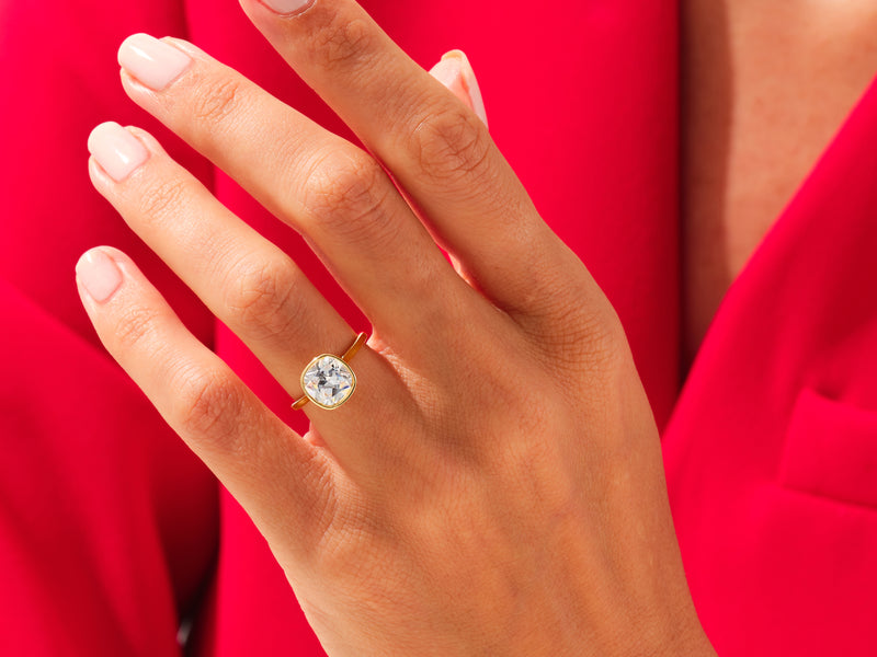 Bezel Cushion Engagement Ring