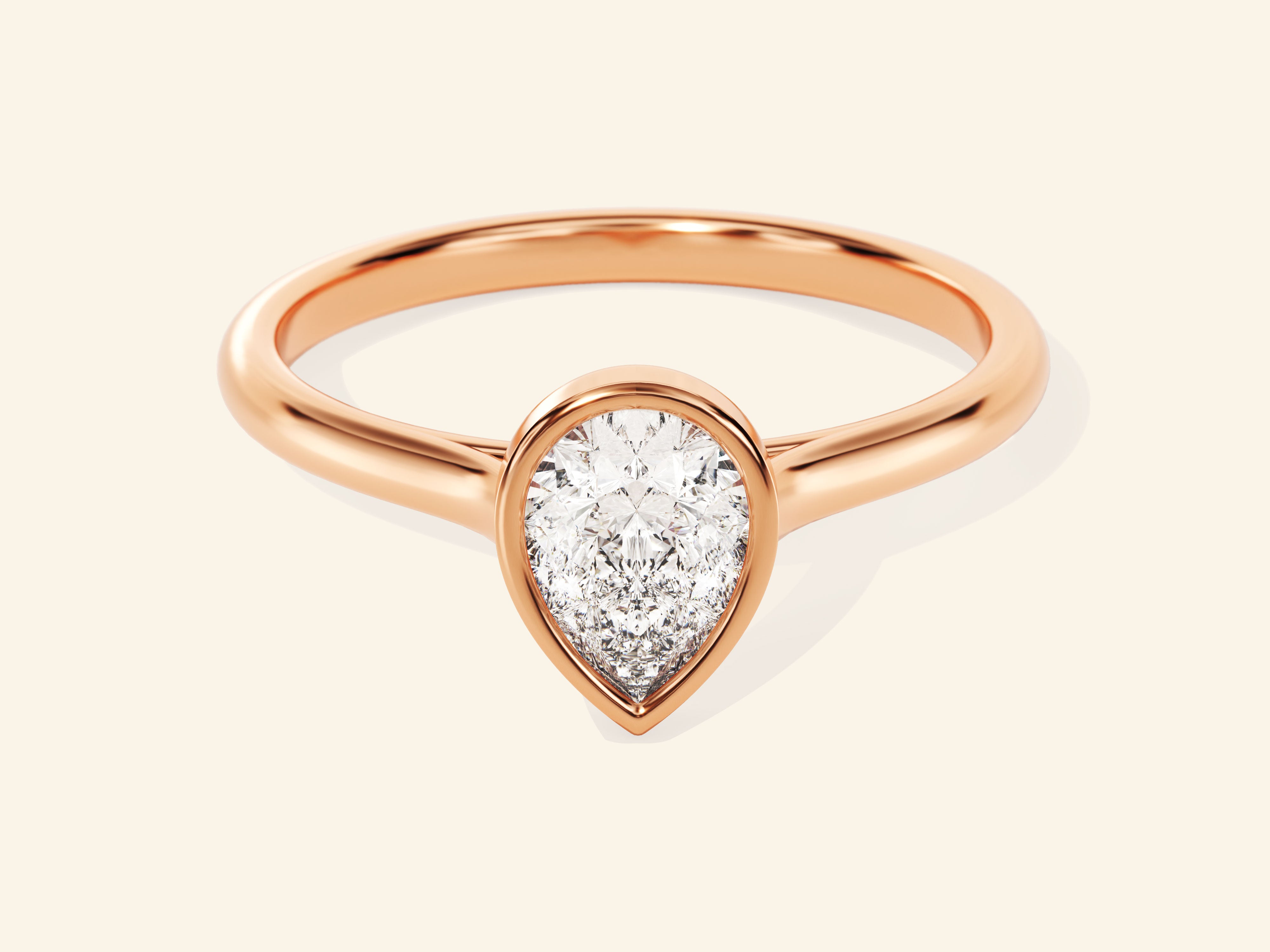 Bezel Pear Engagement Ring