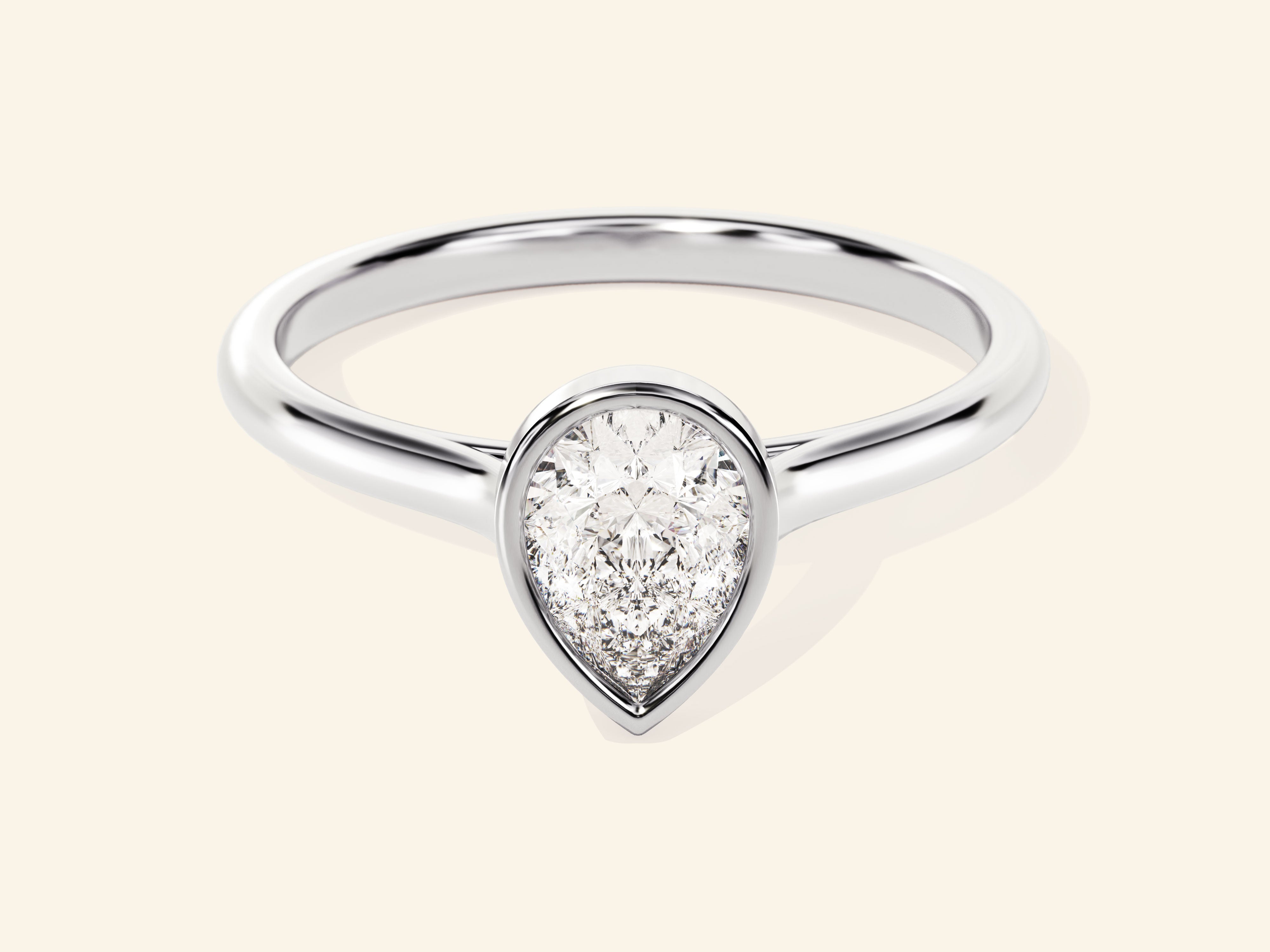 Bezel Pear Engagement Ring