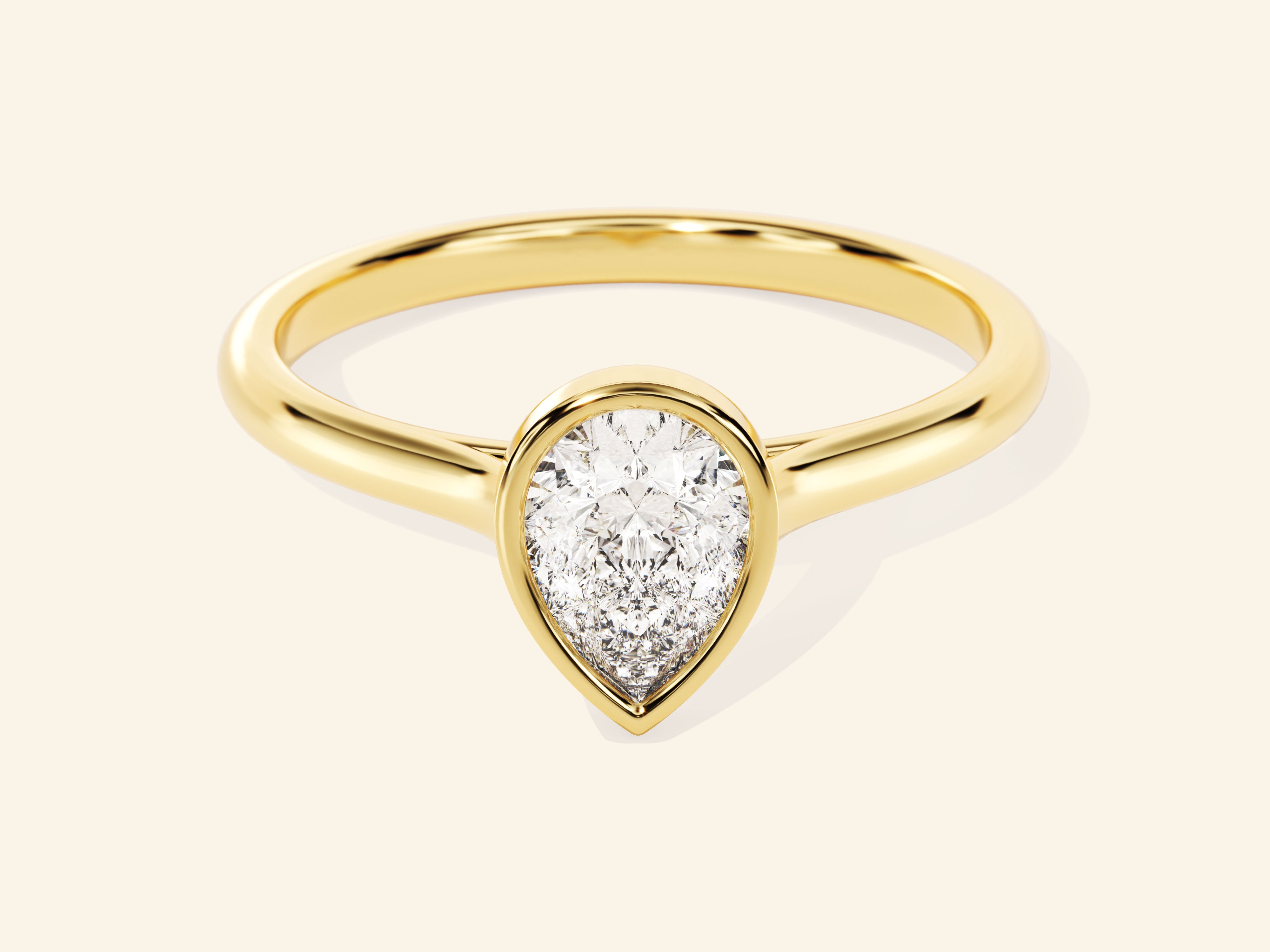 Bezel Pear Engagement Ring