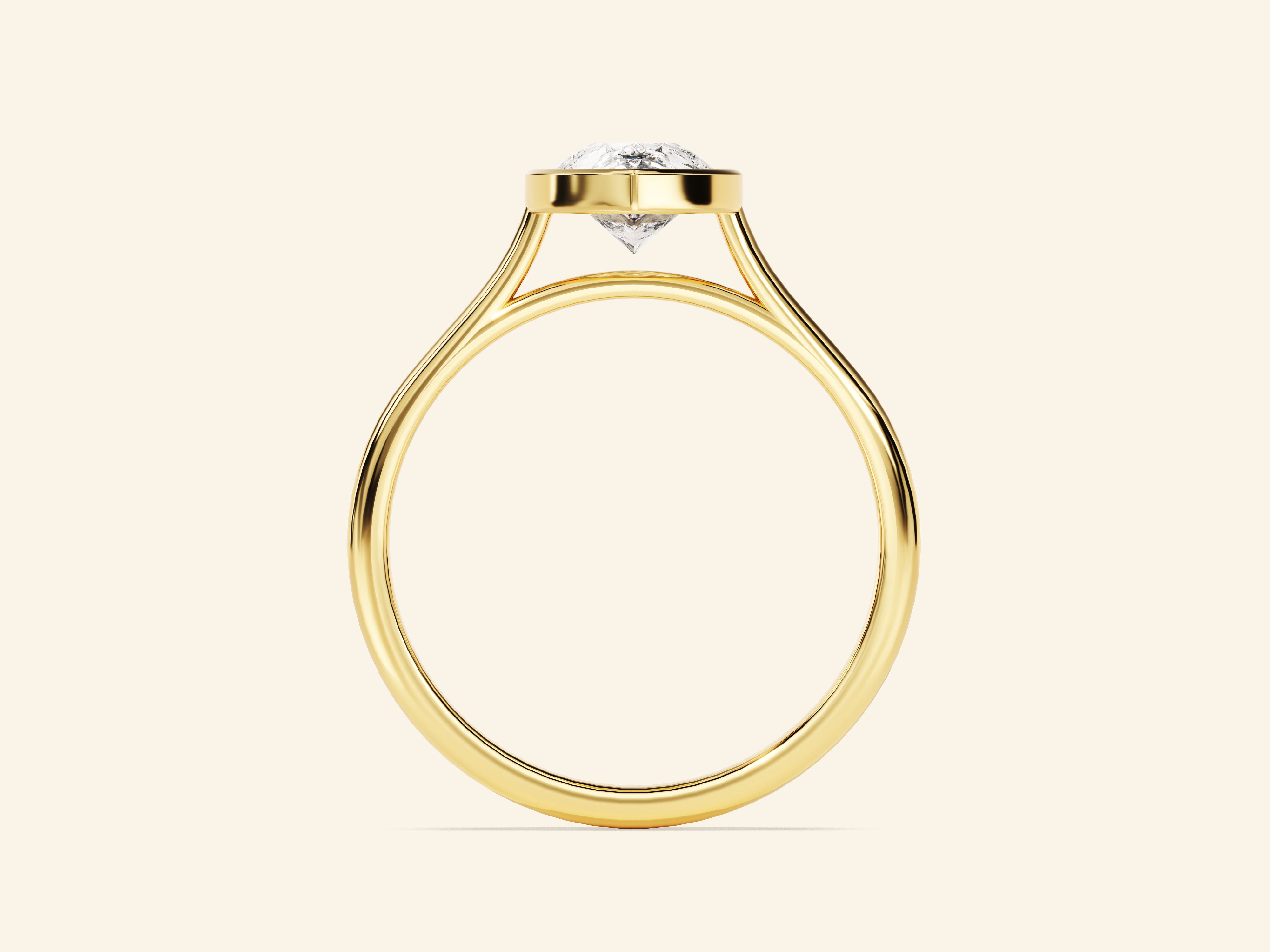 Bezel Pear Engagement Ring