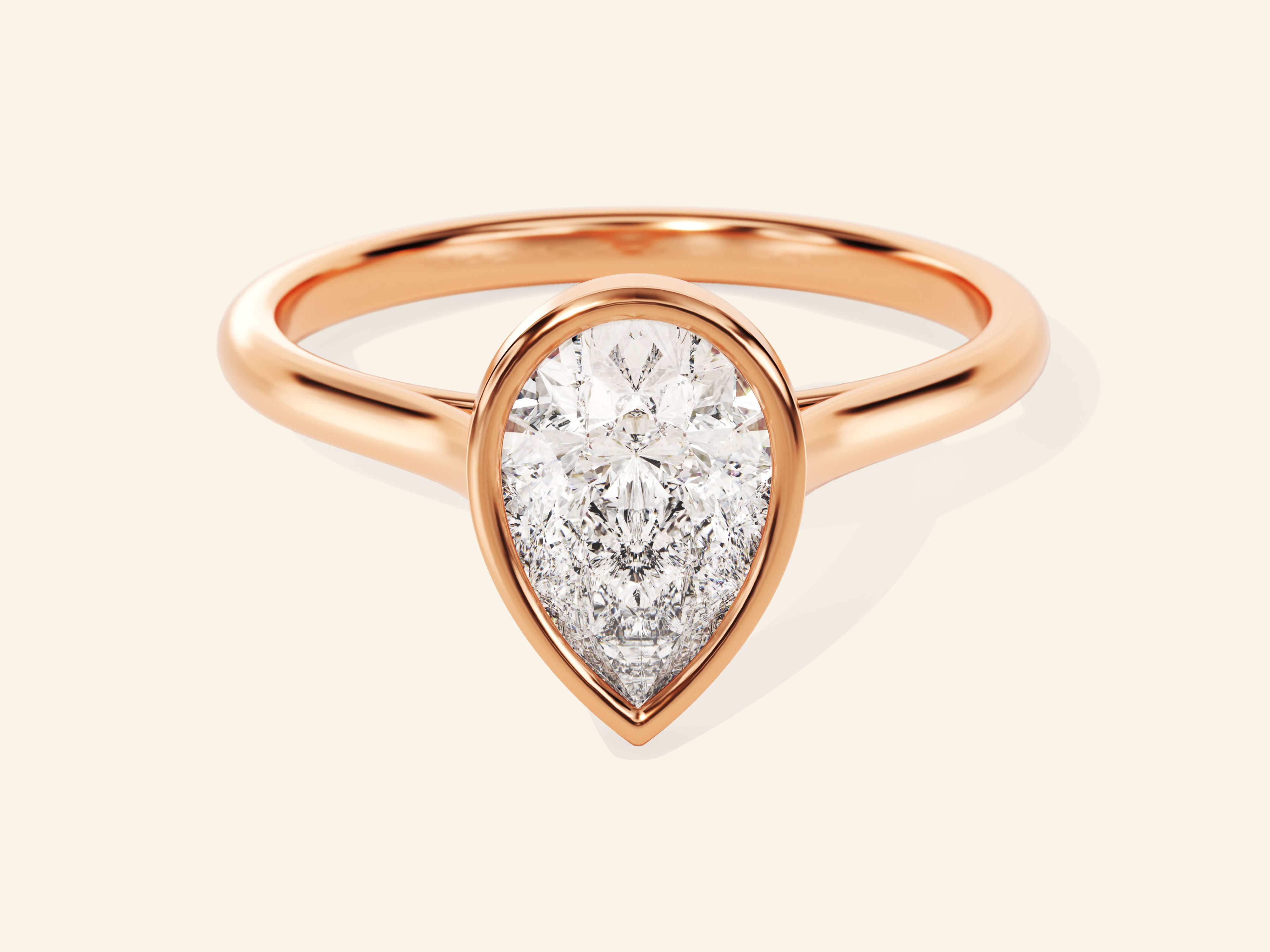 Bezel Pear Engagement Ring