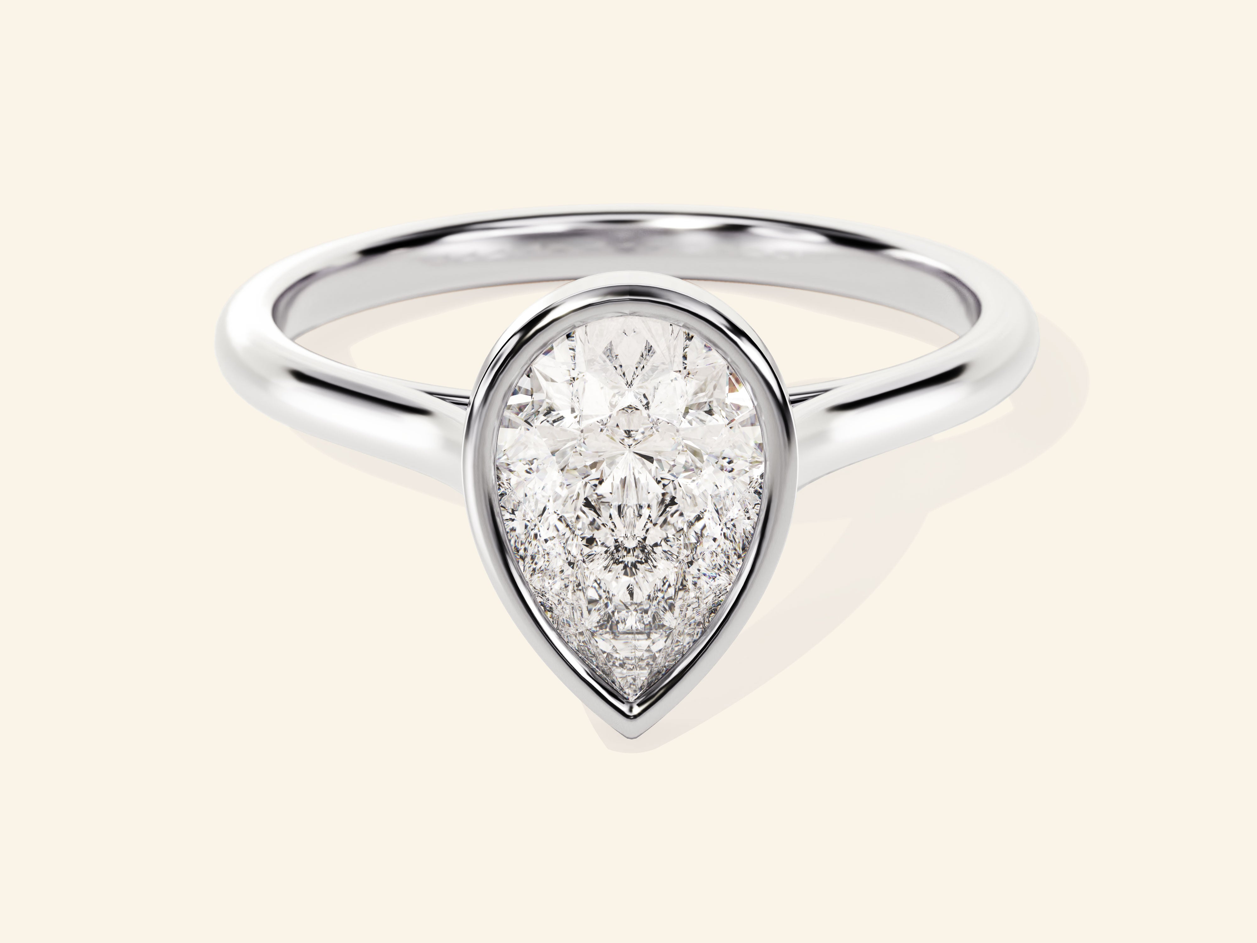 Bezel Pear Engagement Ring