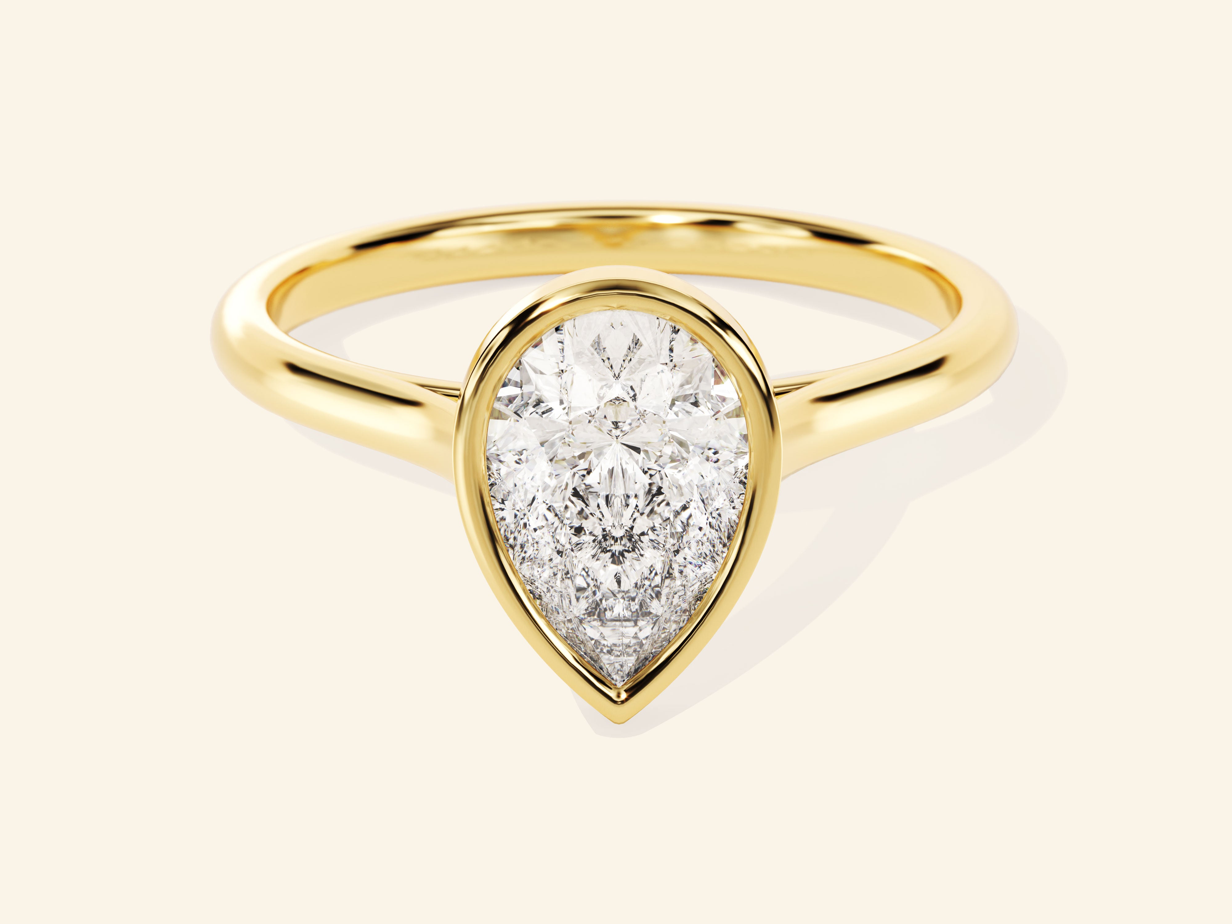Bezel Pear Engagement Ring