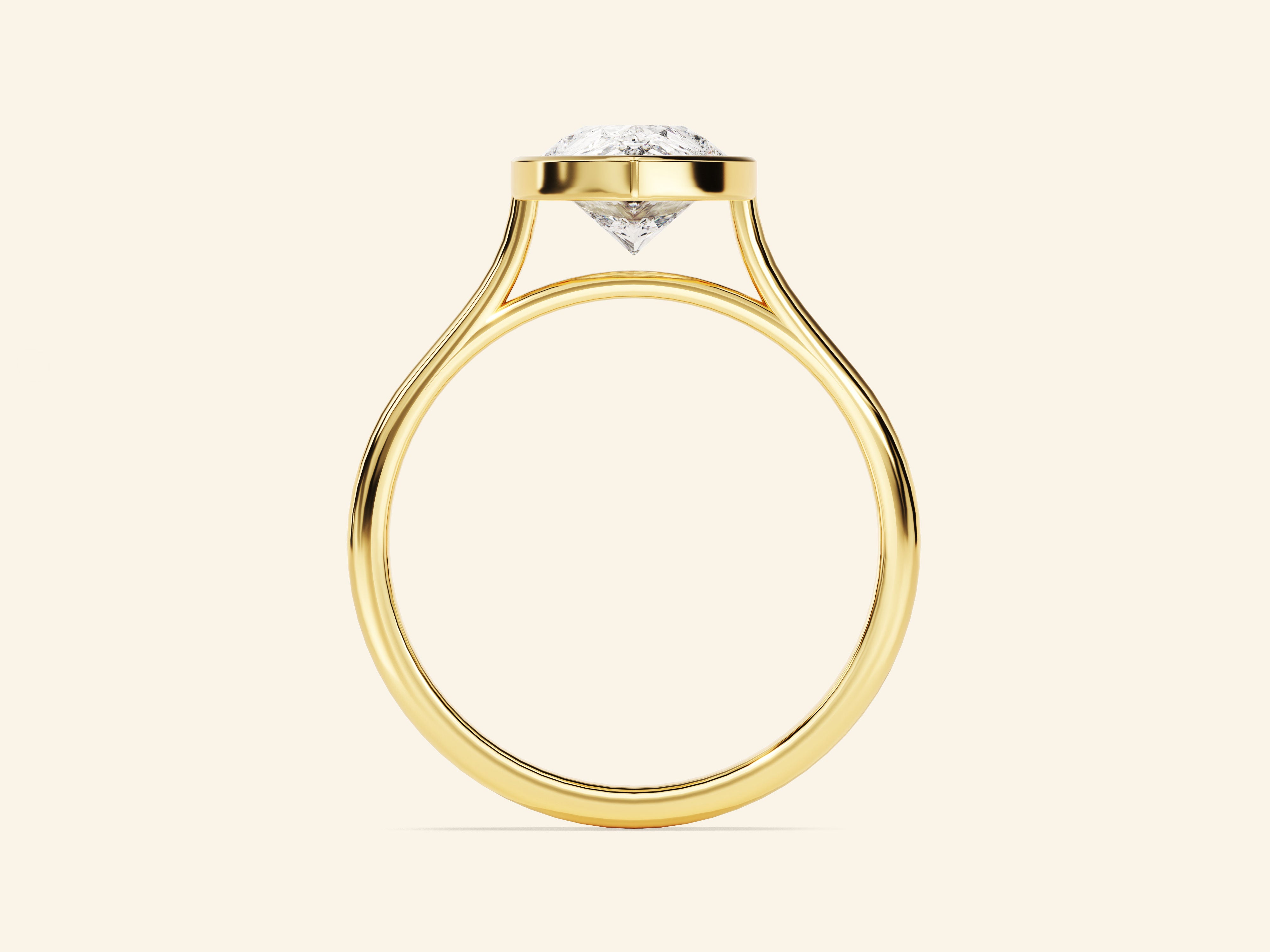 Bezel Pear Engagement Ring