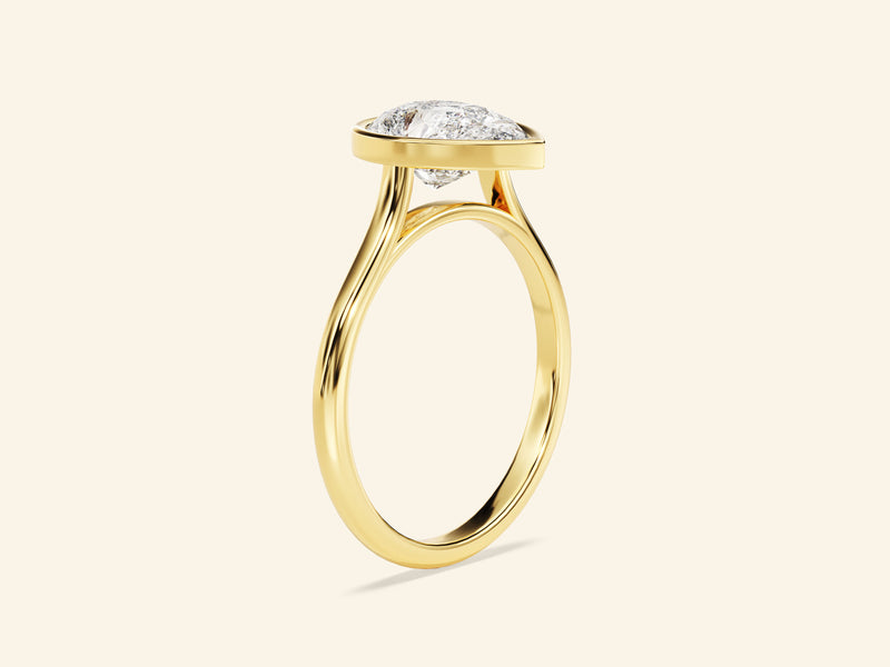 Bezel Pear Engagement Ring