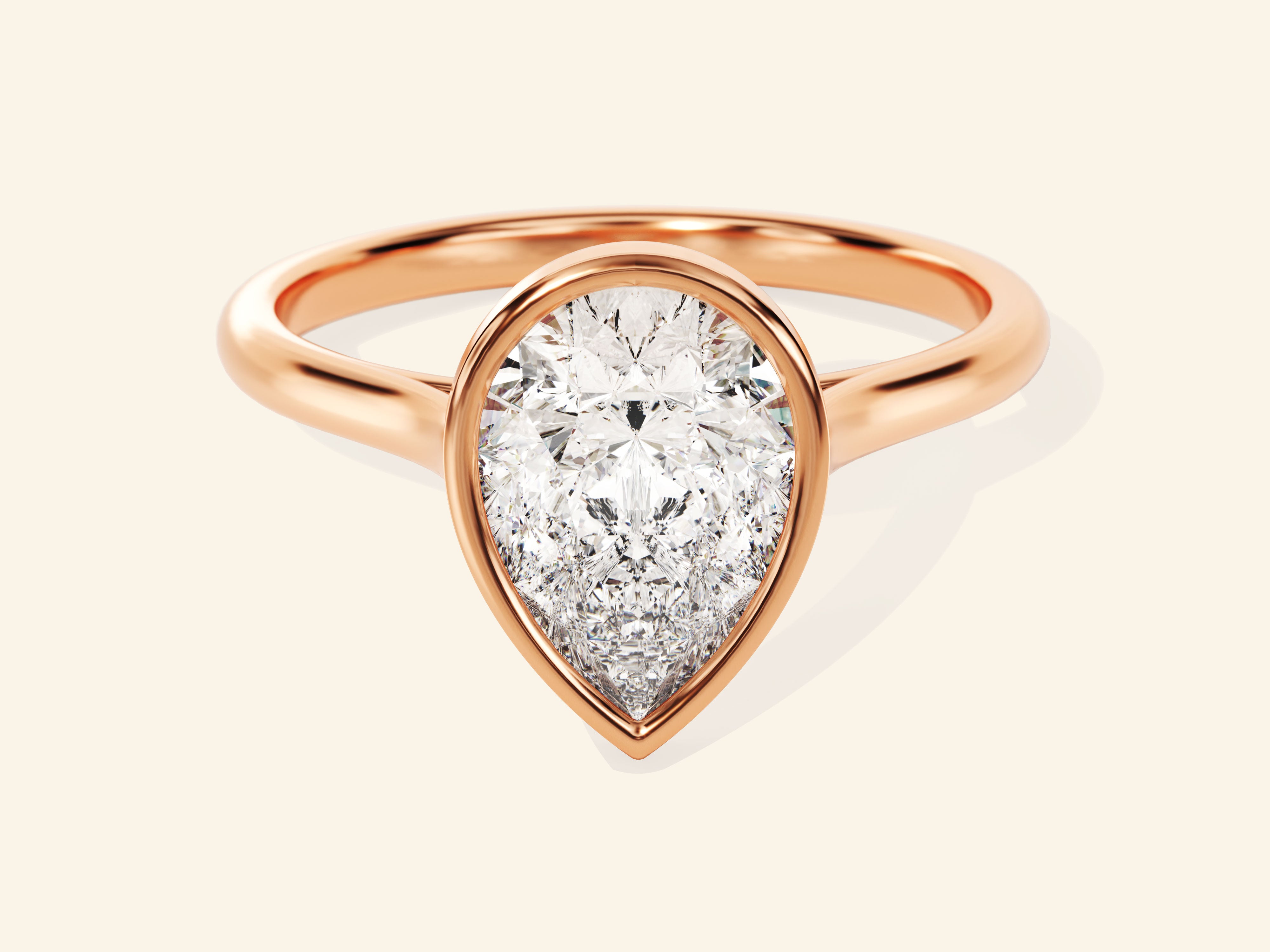 Bezel Pear Engagement Ring