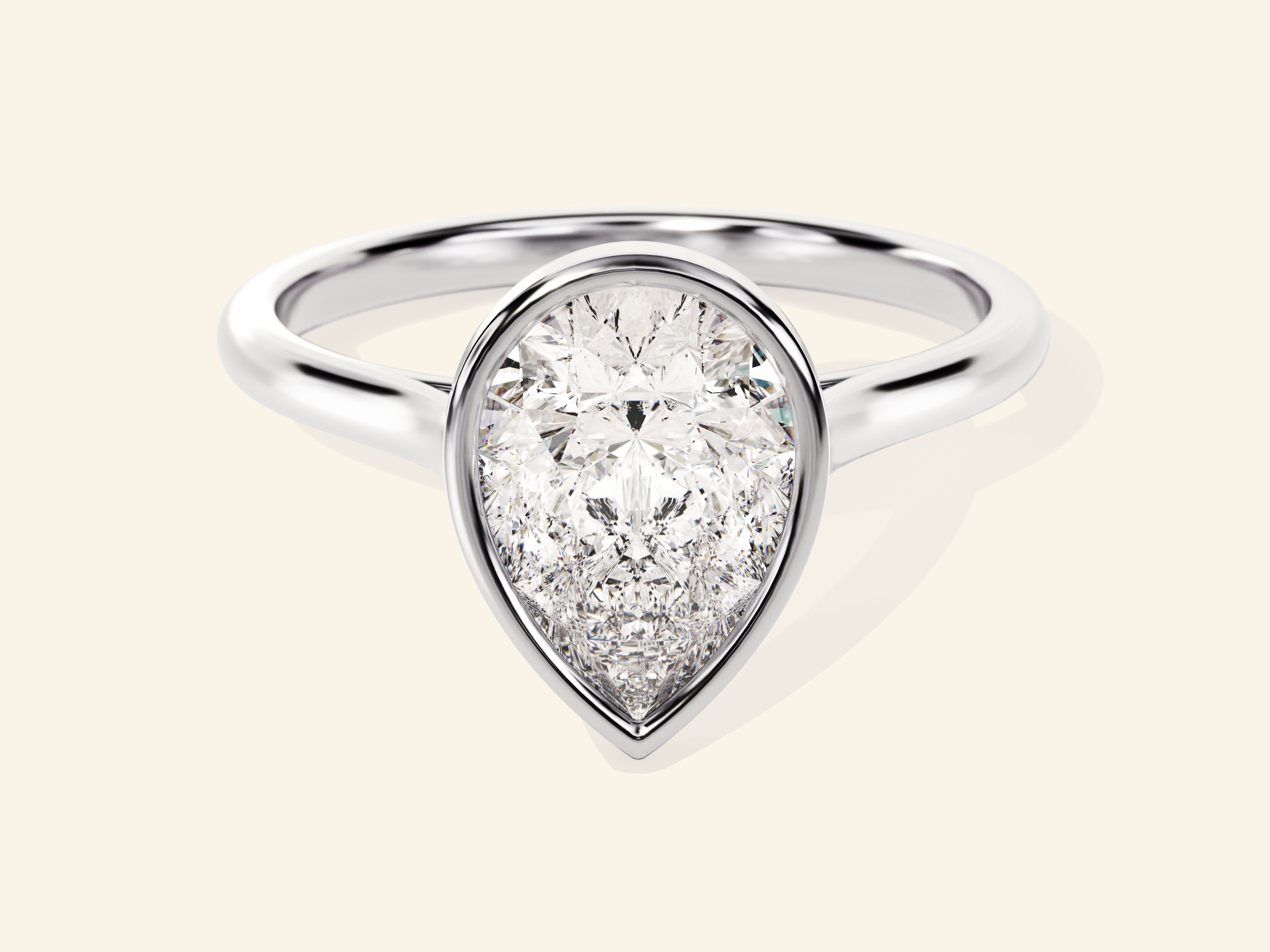Bezel Pear Engagement Ring
