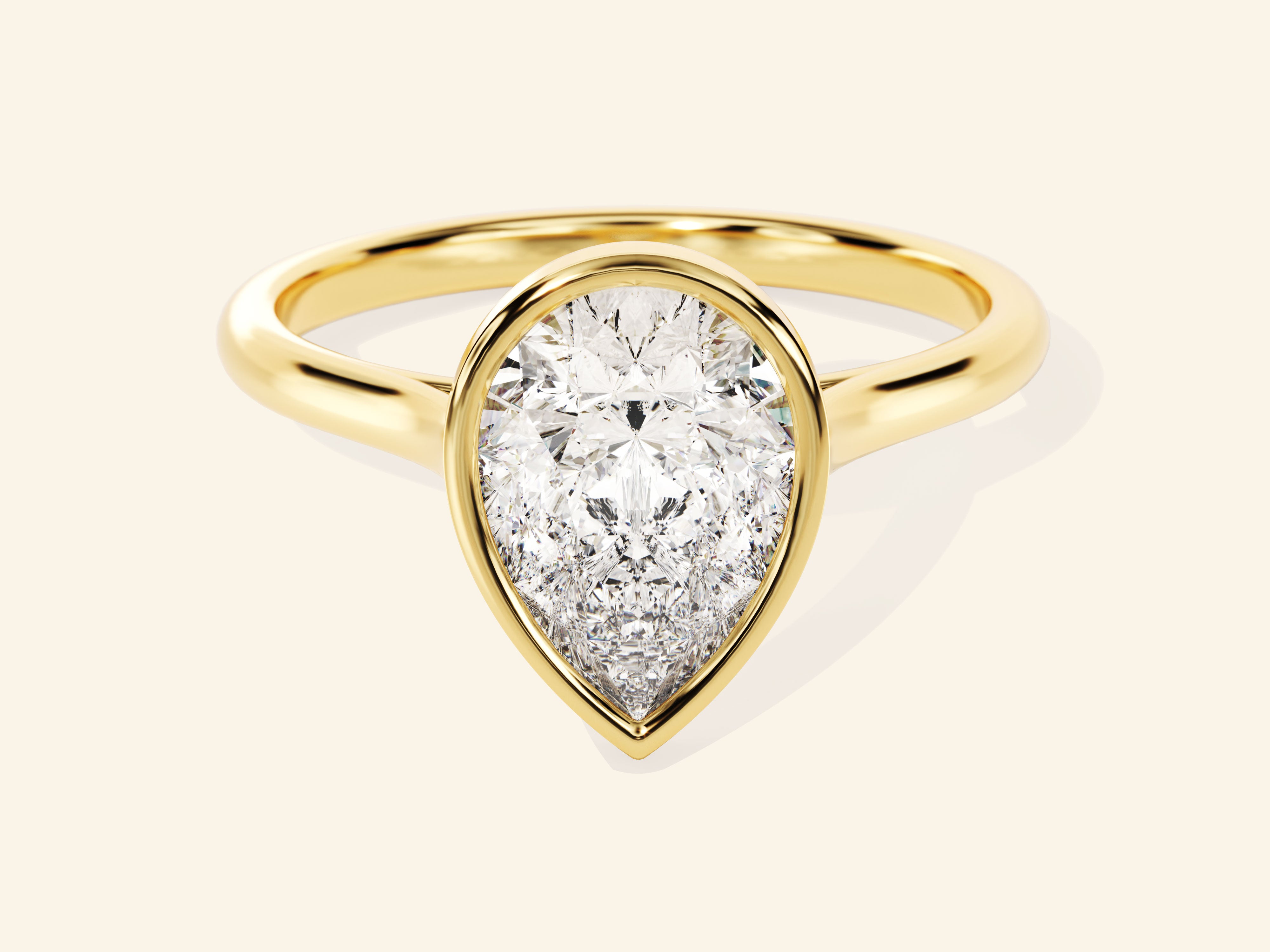 Bezel Pear Engagement Ring