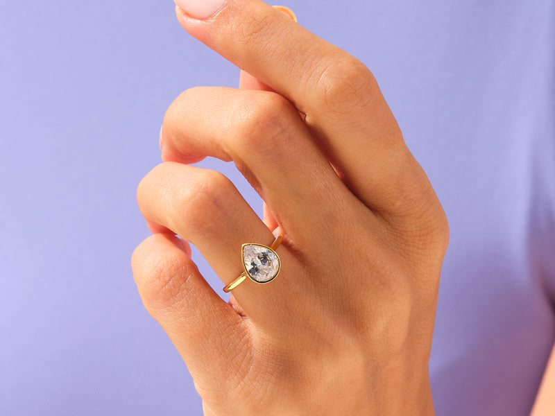 Bezel Pear Engagement Ring