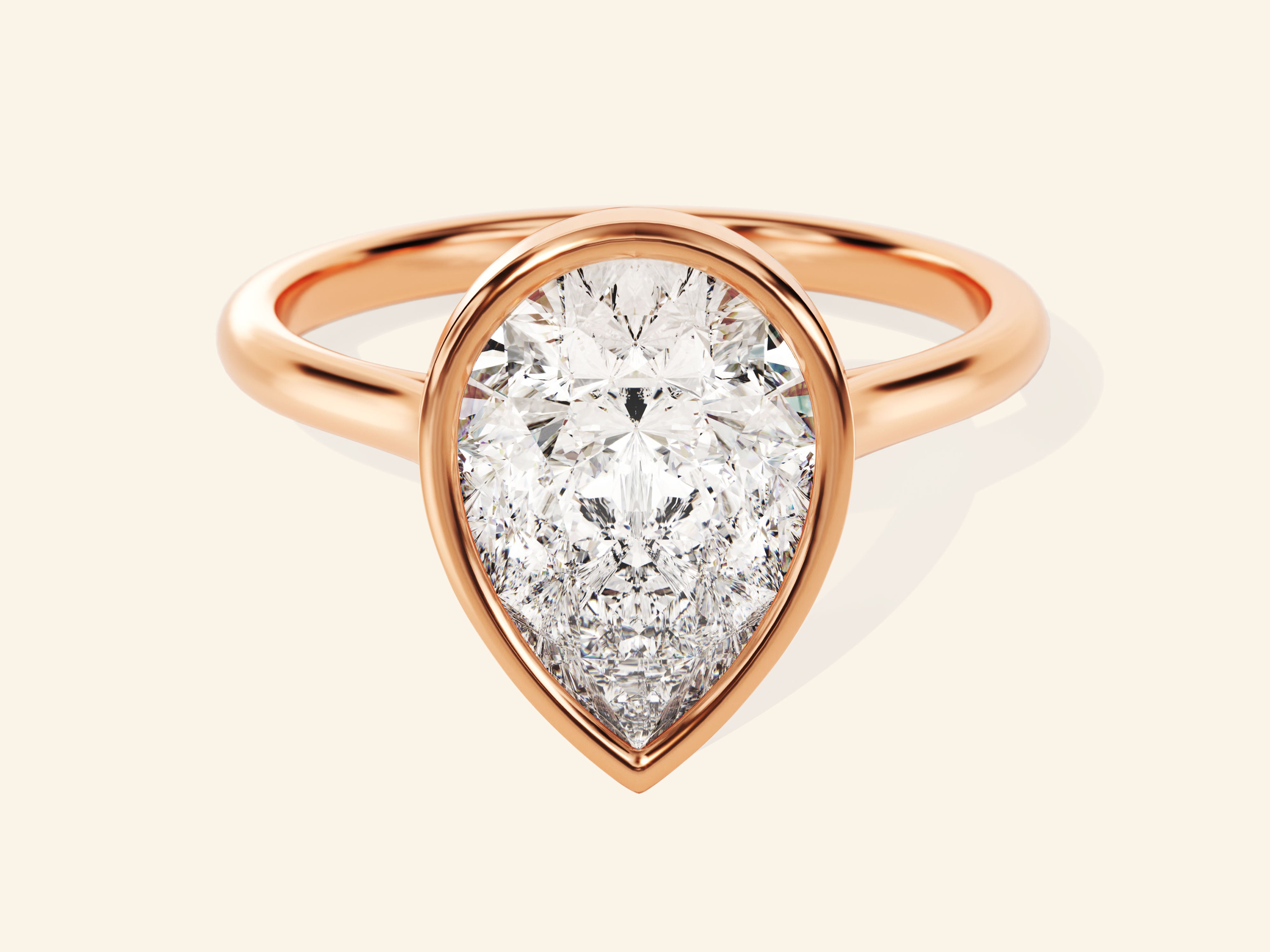 Bezel Pear Engagement Ring