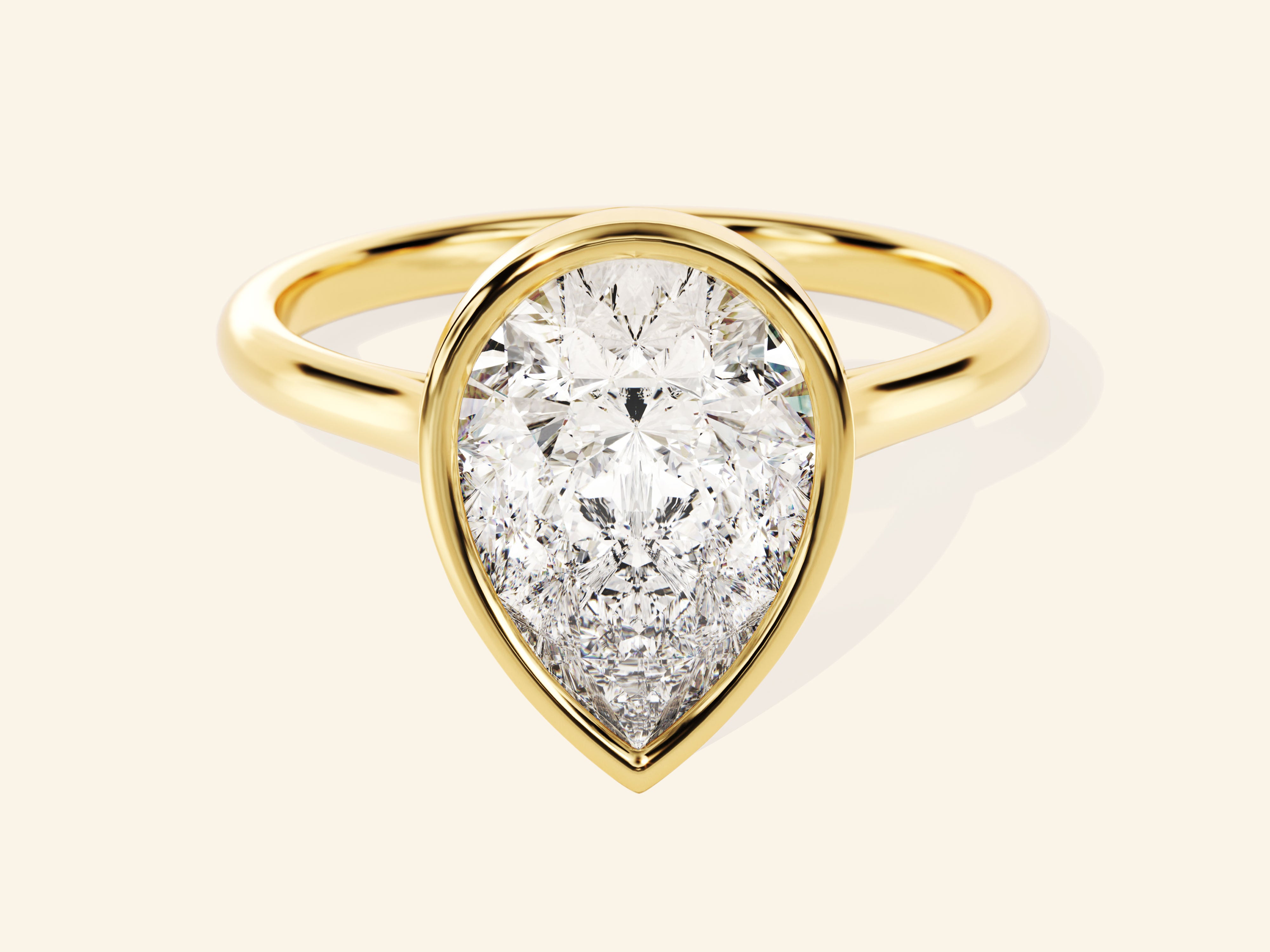Bezel Pear Engagement Ring