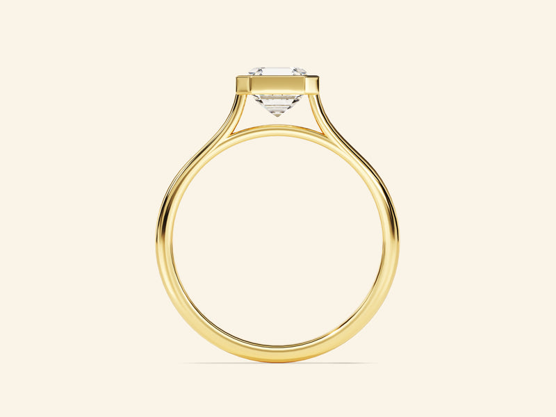 Bezel Asscher Engagement Ring