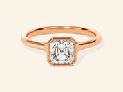 Bezel Asscher Engagement Ring