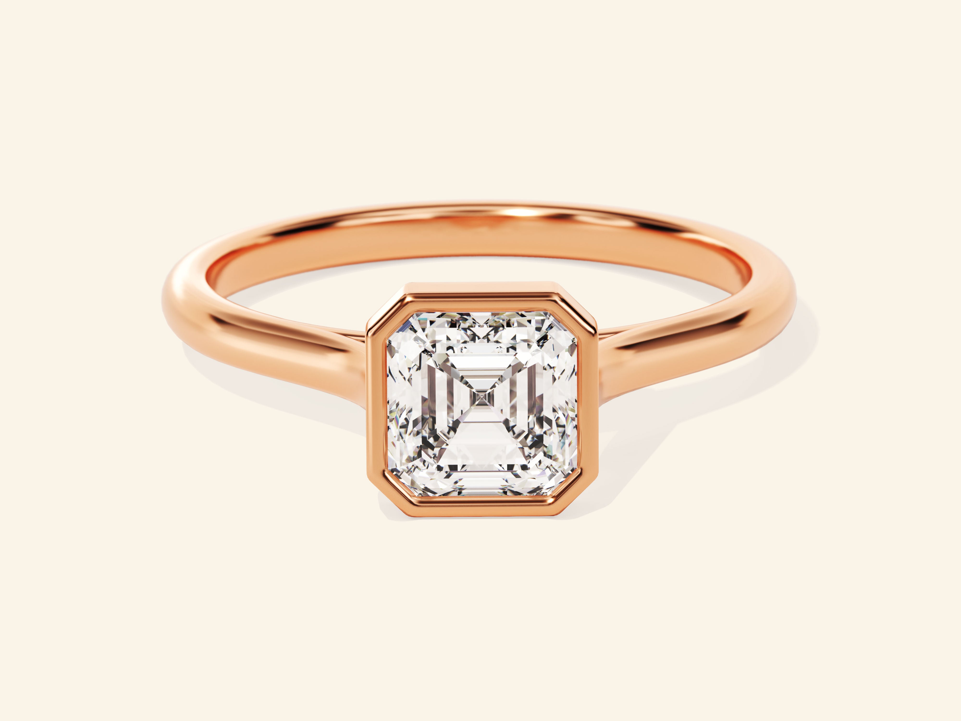 Bezel Asscher Engagement Ring