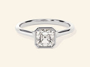 Bezel Asscher Engagement Ring