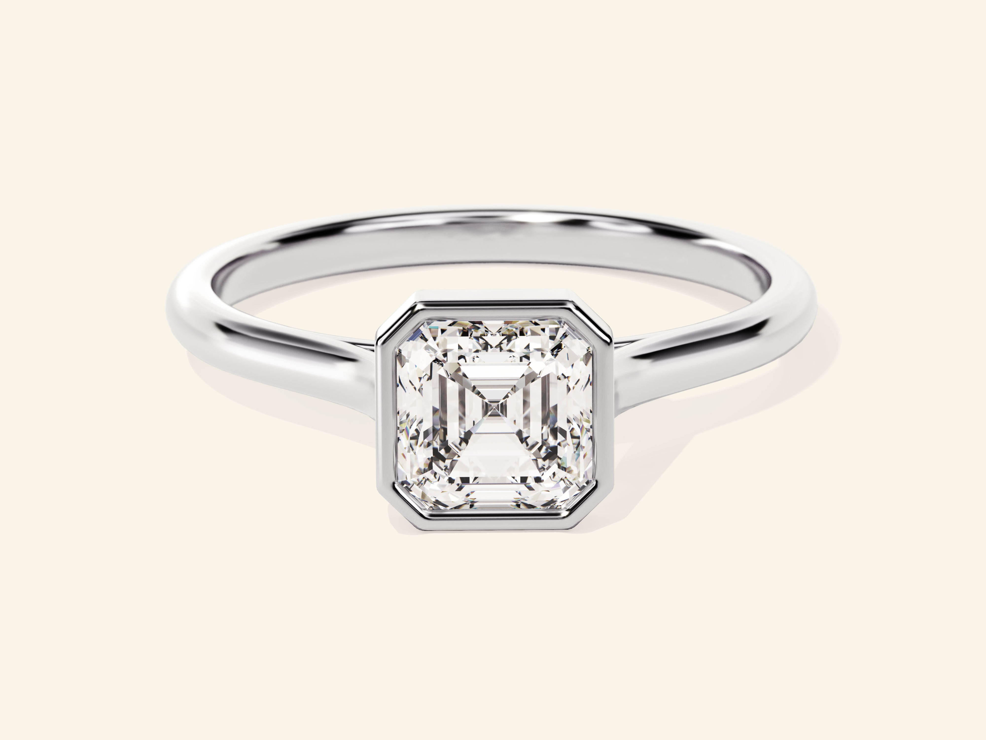 Bezel Asscher Engagement Ring