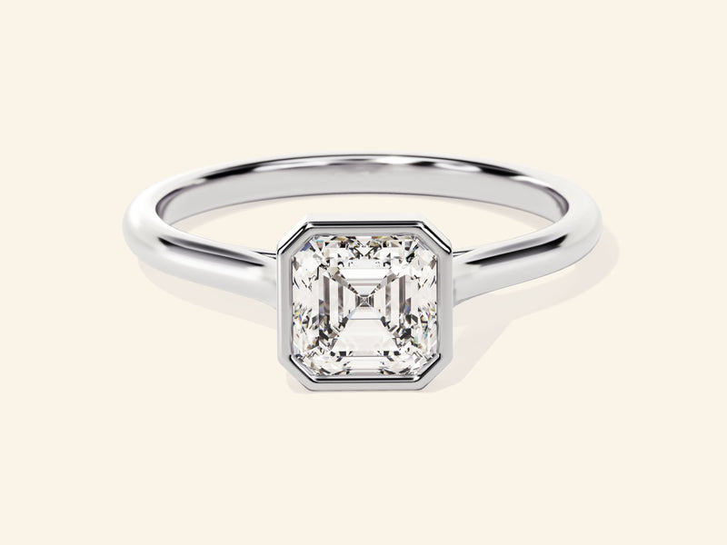 Bezel Asscher Engagement Ring