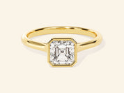 Bezel Asscher Engagement Ring