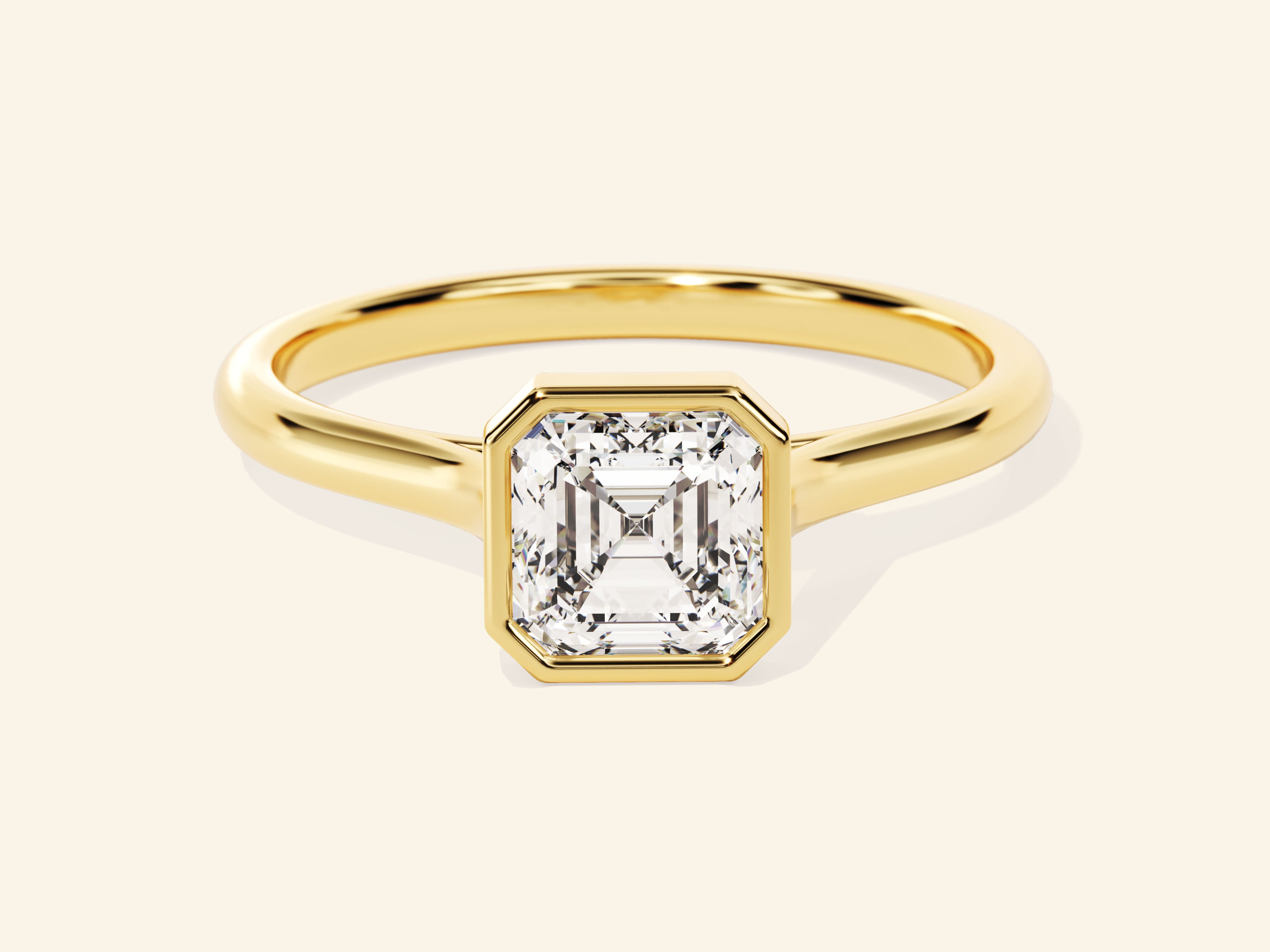Bezel Asscher Engagement Ring