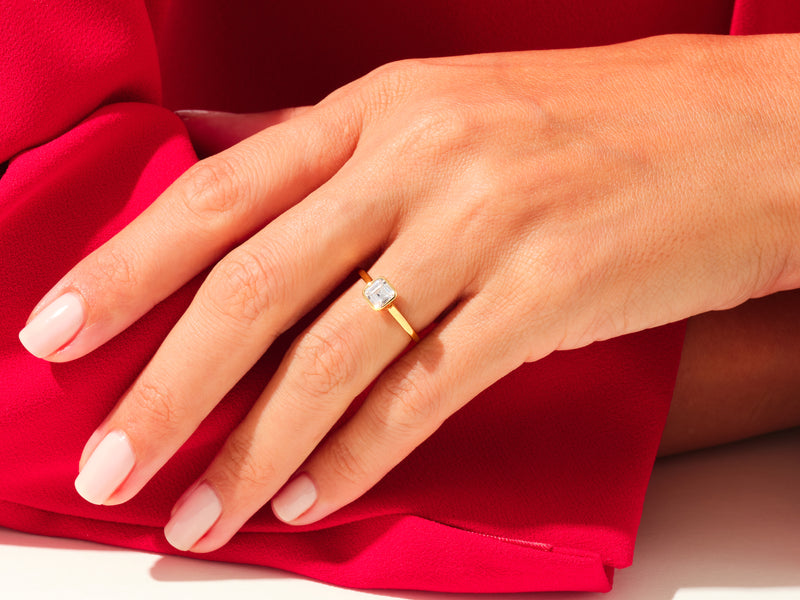 Bezel Asscher Engagement Ring