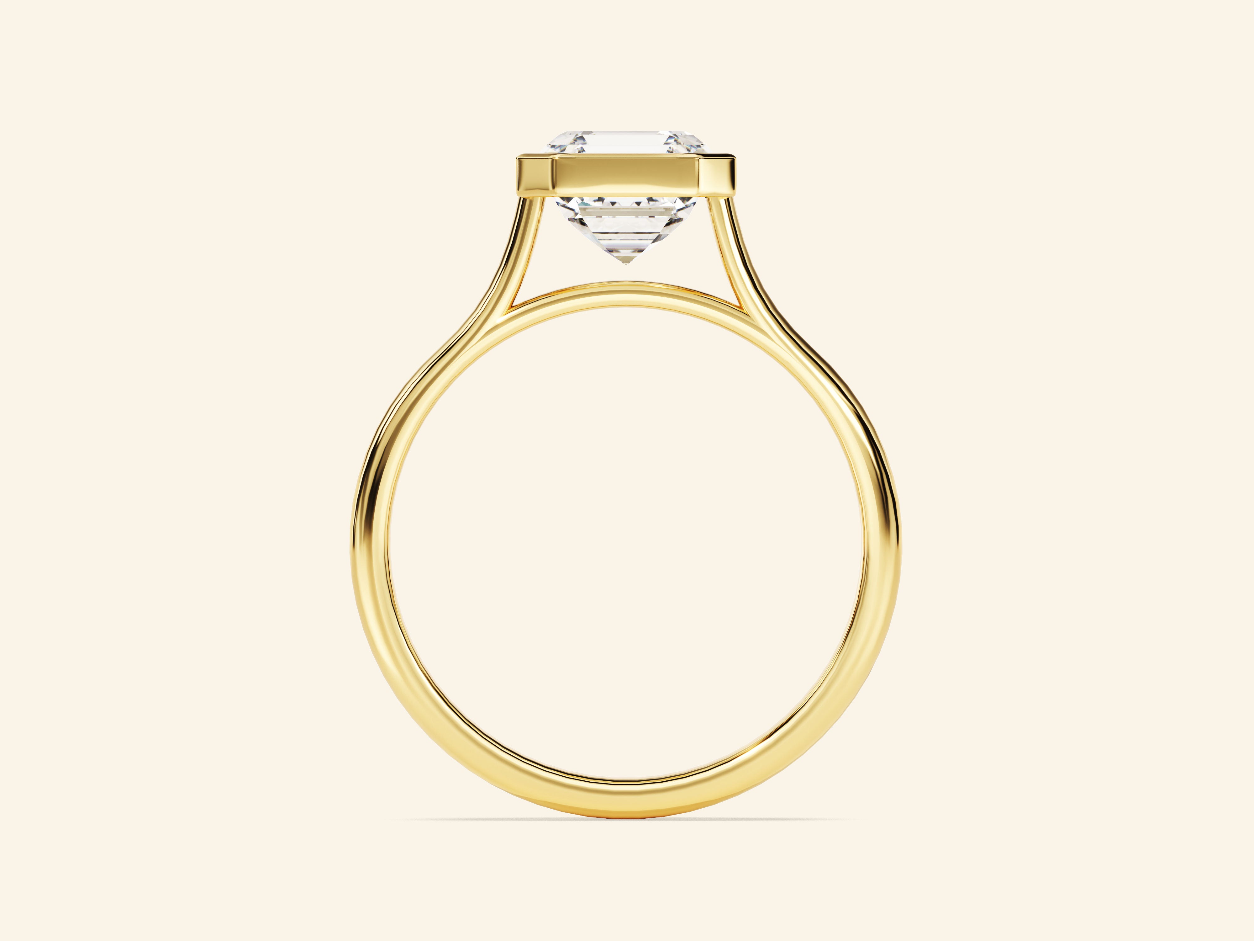 Bezel Asscher Engagement Ring