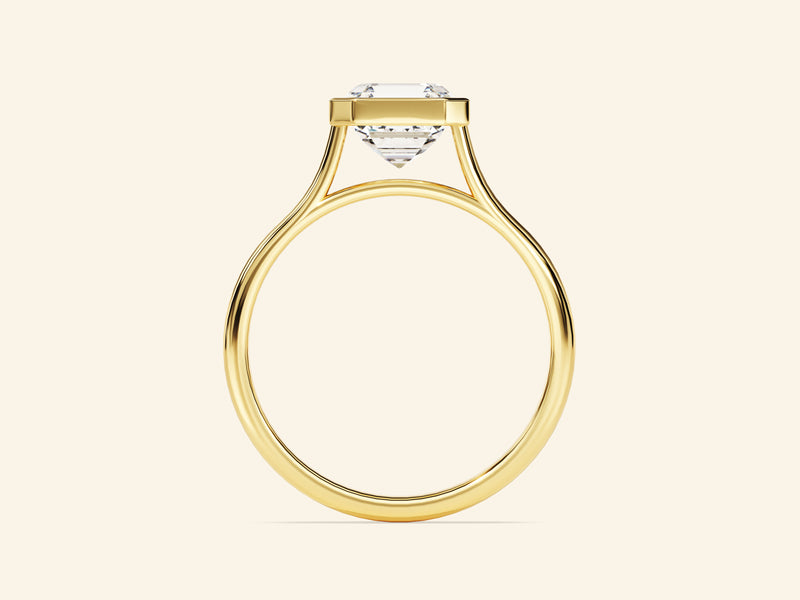 Bezel Asscher Engagement Ring