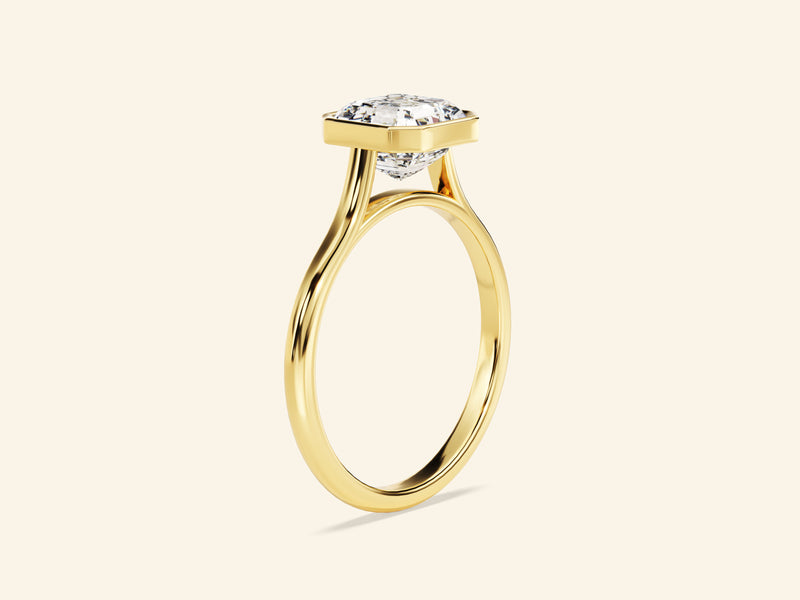 Bezel Asscher Engagement Ring