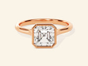 Bezel Asscher Engagement Ring