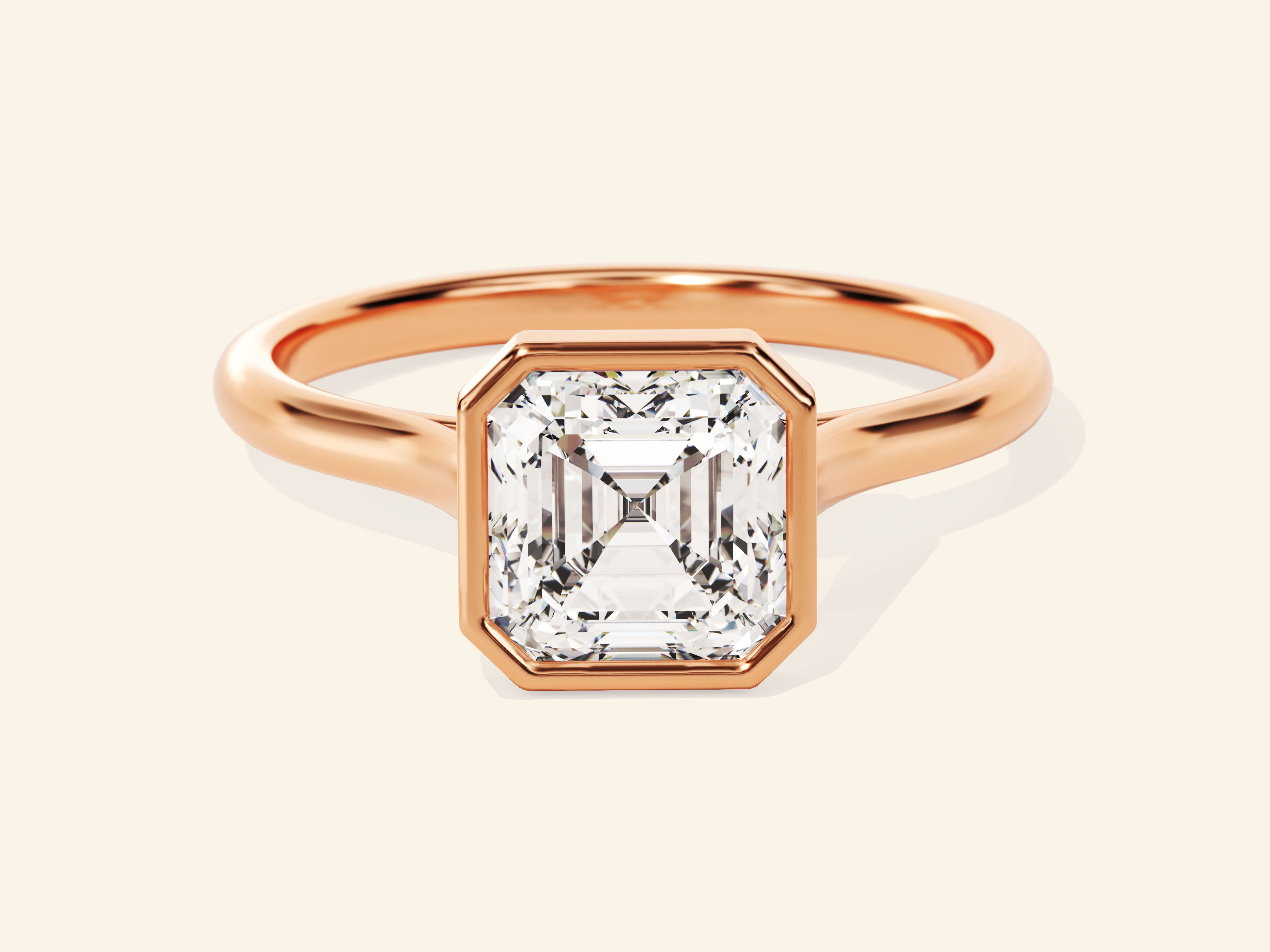 Bezel Asscher Engagement Ring