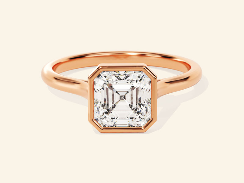 Bezel Asscher Engagement Ring