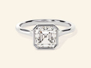 Bezel Asscher Engagement Ring