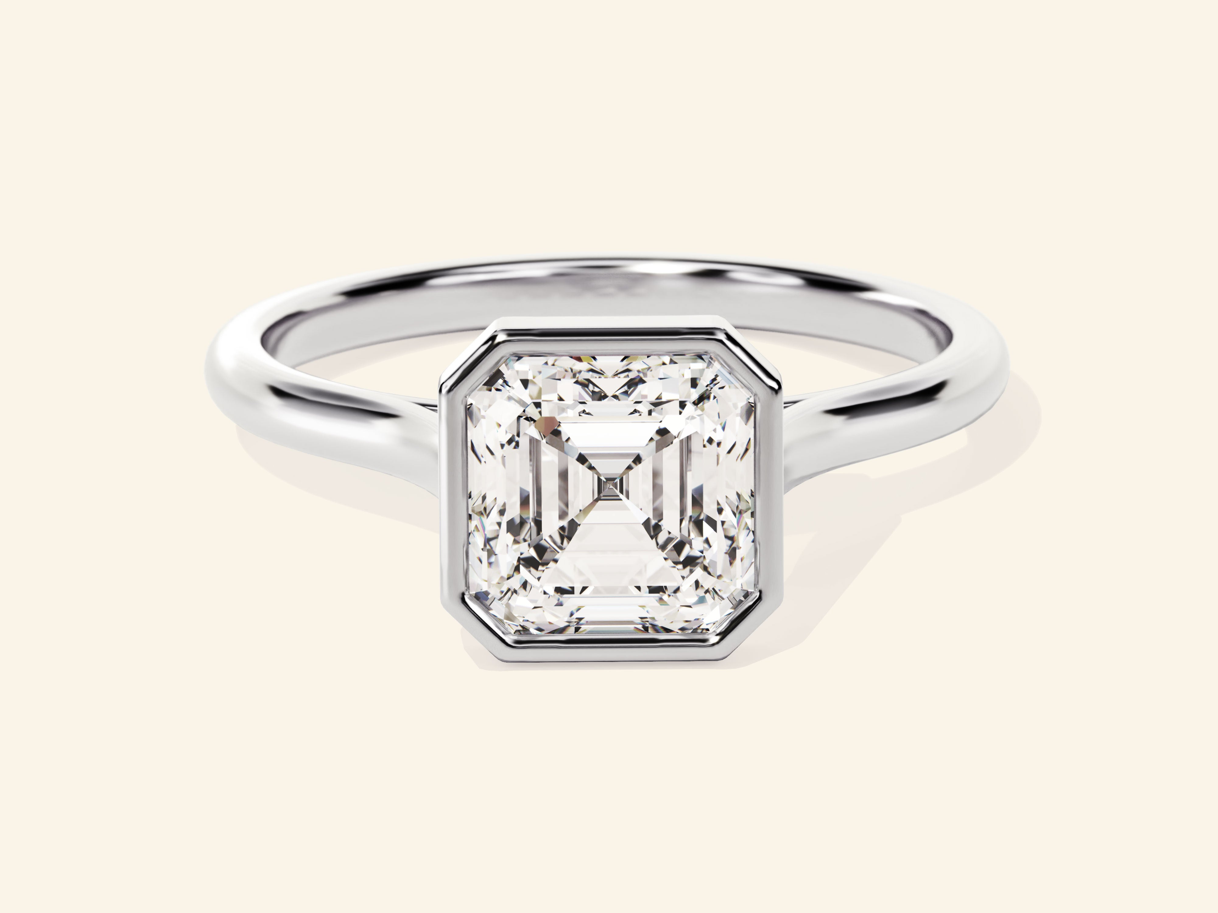 Bezel Asscher Engagement Ring
