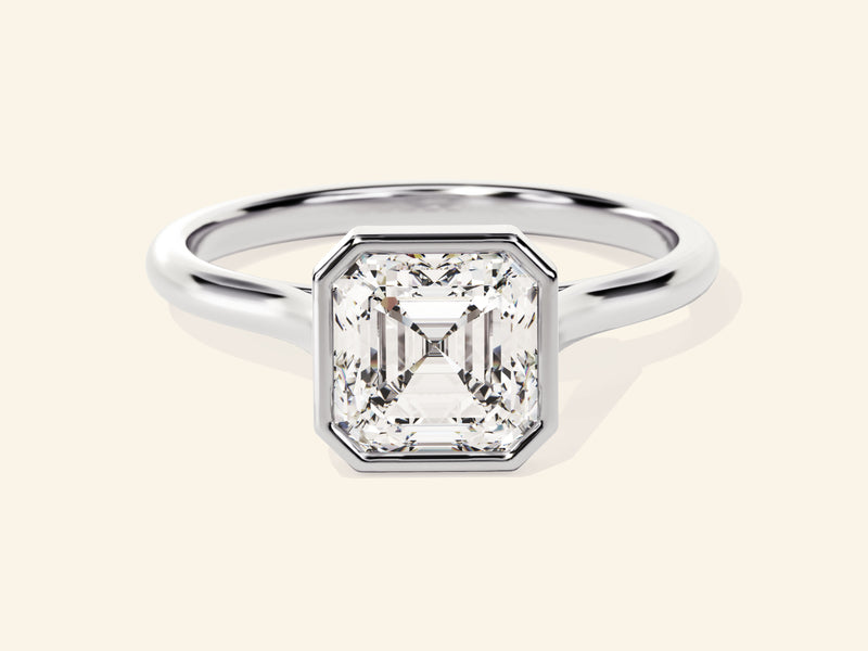 Bezel Asscher Engagement Ring