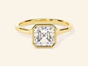 Bezel Asscher Engagement Ring