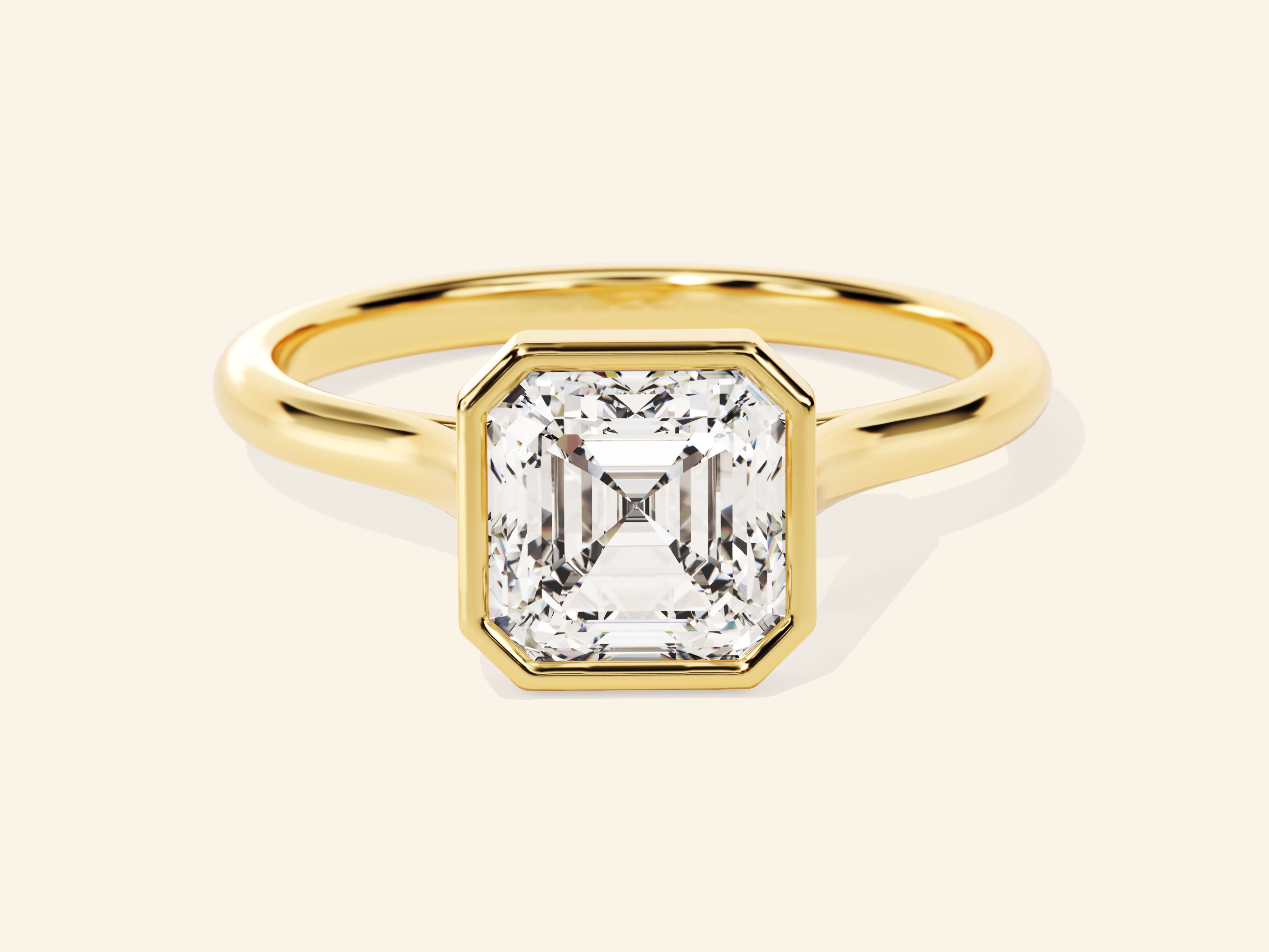 Bezel Asscher Engagement Ring