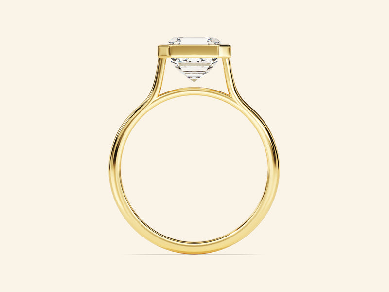 Bezel Asscher Engagement Ring