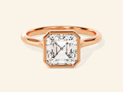 Bezel Asscher Engagement Ring